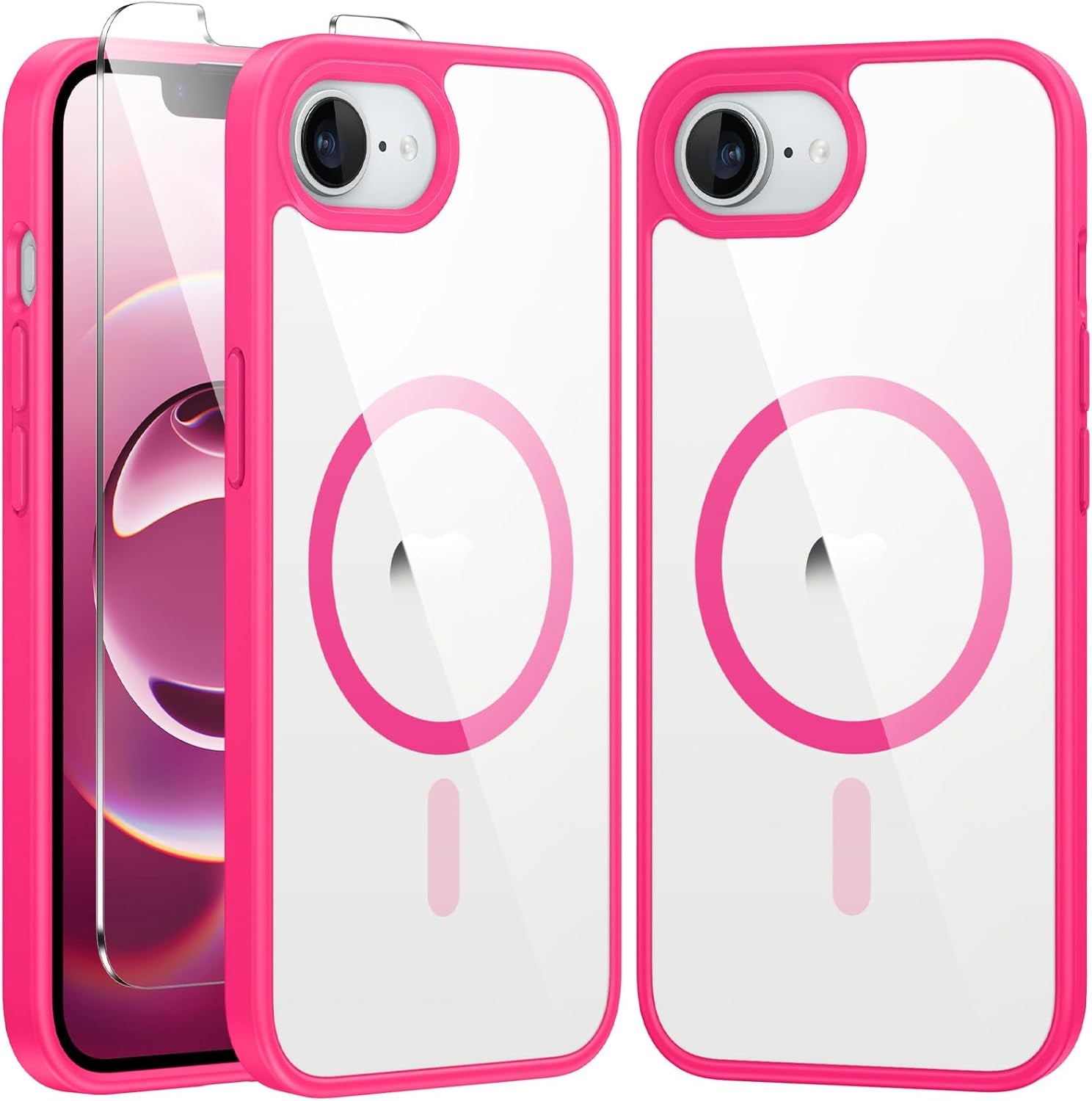 FNTCASE for Iphone 17 Pro-Max Case: Clear Magnetic Phone Cases with Screen Protector Compatible with Magsafe Slim anti Yellowing Rugged Shockproof Protective Transparent Cell Cover (A-Clear)