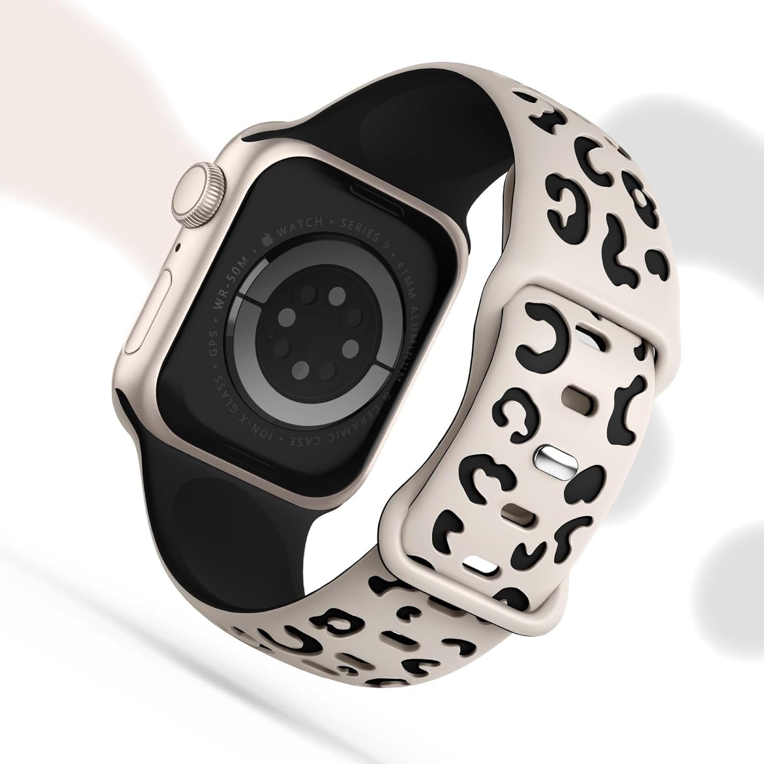 8 Pack Leopard Engraved Bands Compatible for Apple Watch Band 41Mm 40Mm 38Mm 49Mm 45Mm 44Mm 42Mm Women, Cheetah Soft Silicone Sport Wristband Strap for Iwatch Series 9 8 7 6 5 4 3 2 1 Ultra Ultra 2 SE
