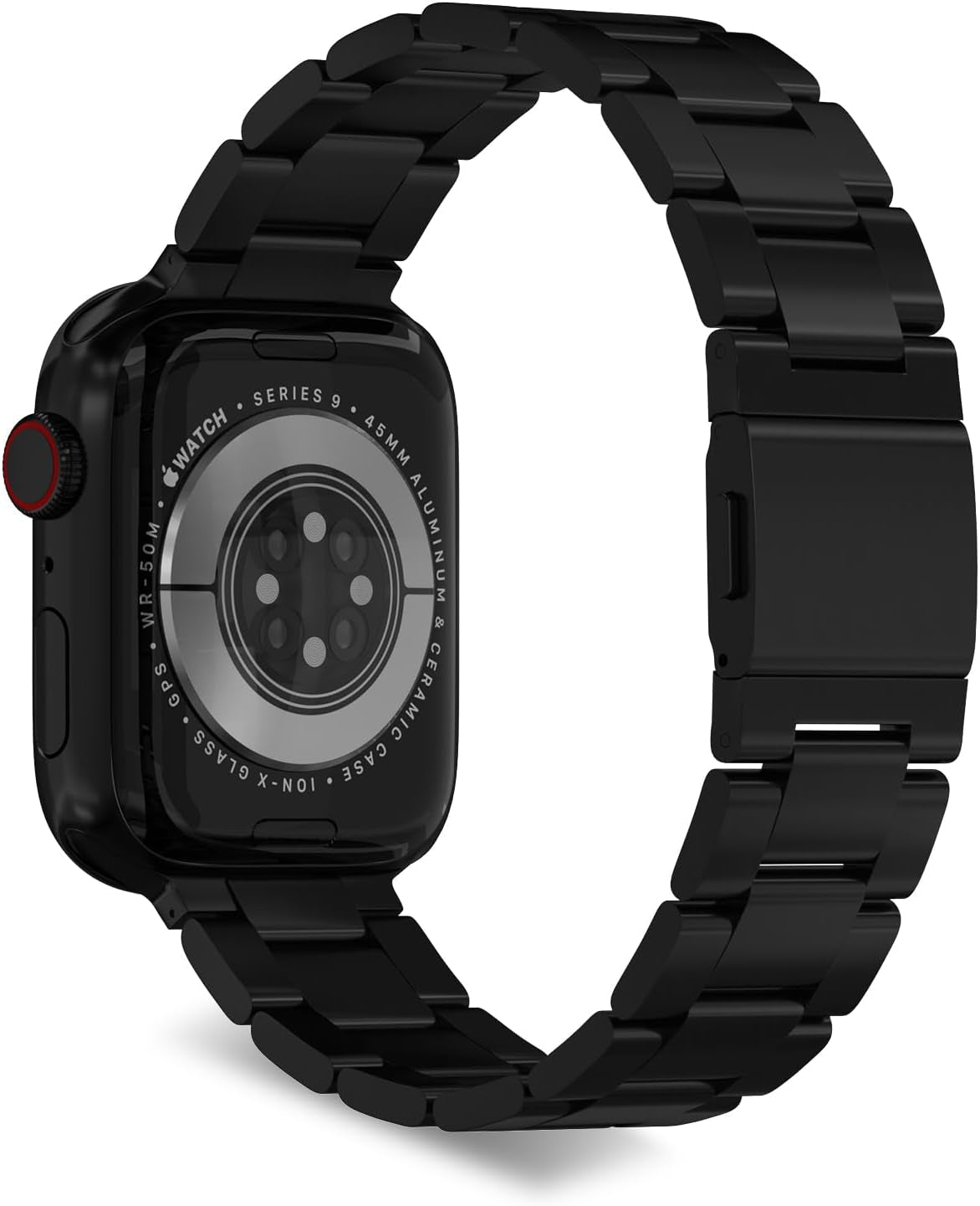 Finestone Metal Band for Apple Watch - No Tool Needed Apple Watch Stainless Steel Band Compatible with Apple Watch 41Mm 40Mm 38Mm - Magnetic Clasp Strap for Iwatch Series 9/8/7/6/5/4/3/2/1 SE Black