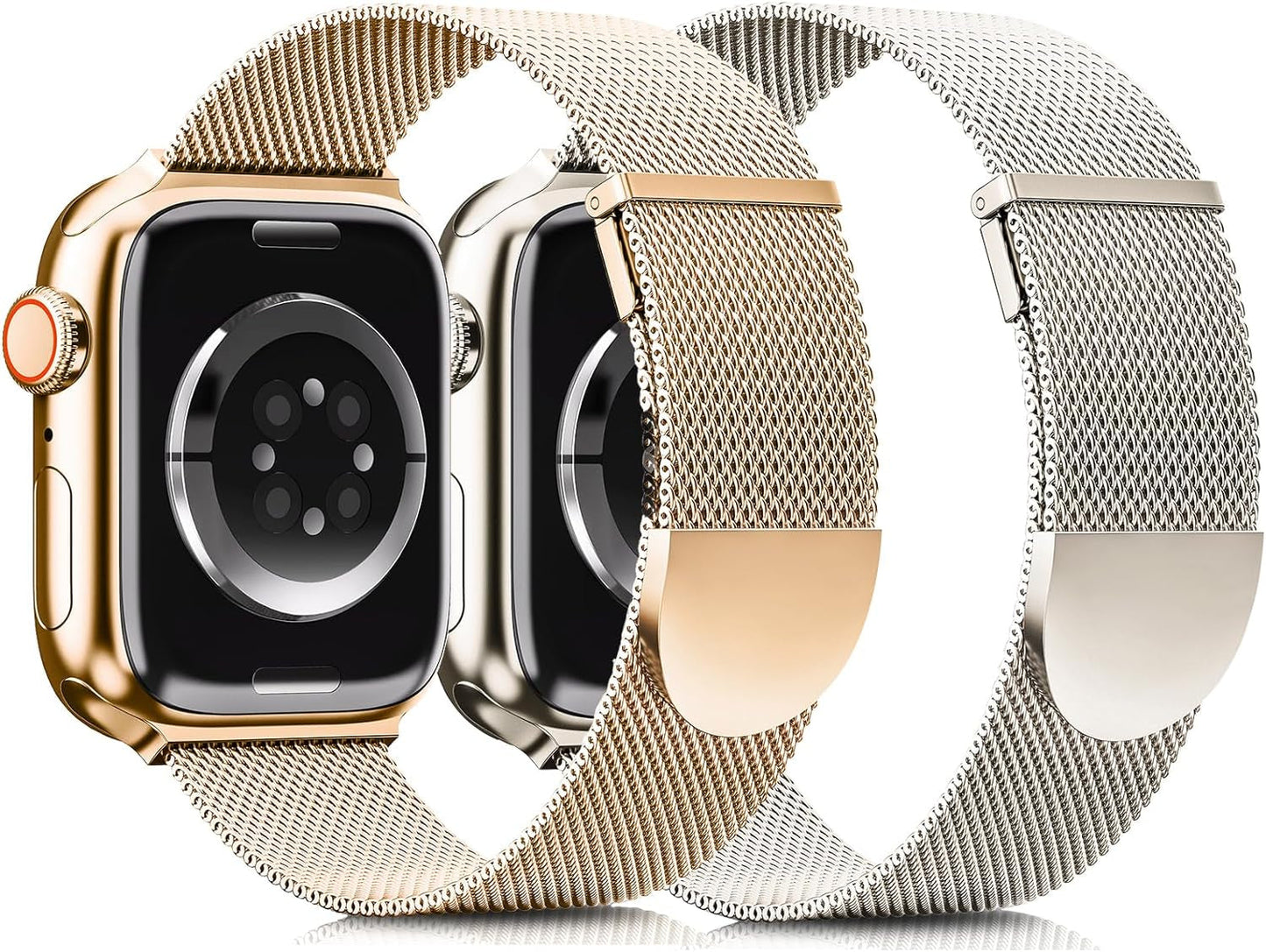 2 Pack Metal Magnetic Band Compatible with Apple Watch Bands 38Mm 40Mm 41Mm 42Mm 44Mm 45Mm 49Mm Women Men,Milanese Loop Stainless Steel Mesh Adjustable Strap for Iwatch Series 9 8 7 6 5 4 3 2 SE Ultra