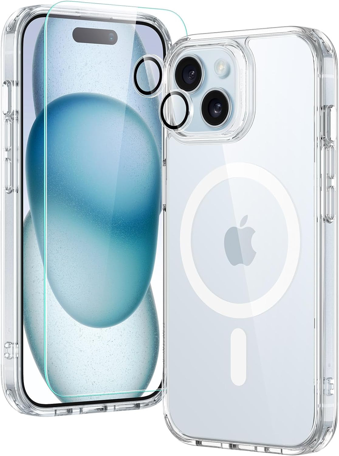 ESR for Iphone 14 Case/Iphone 13 Case, Compatible with Magsafe, Shockproof Military-Grade Protection, Air-Guard Corners, Magnetic Phone Case for Iphone 14/13, Air Armor Magnetic Case (Halolock),Black  Electronic Silk Road Corp Clear Set Iphone 15 Plus 