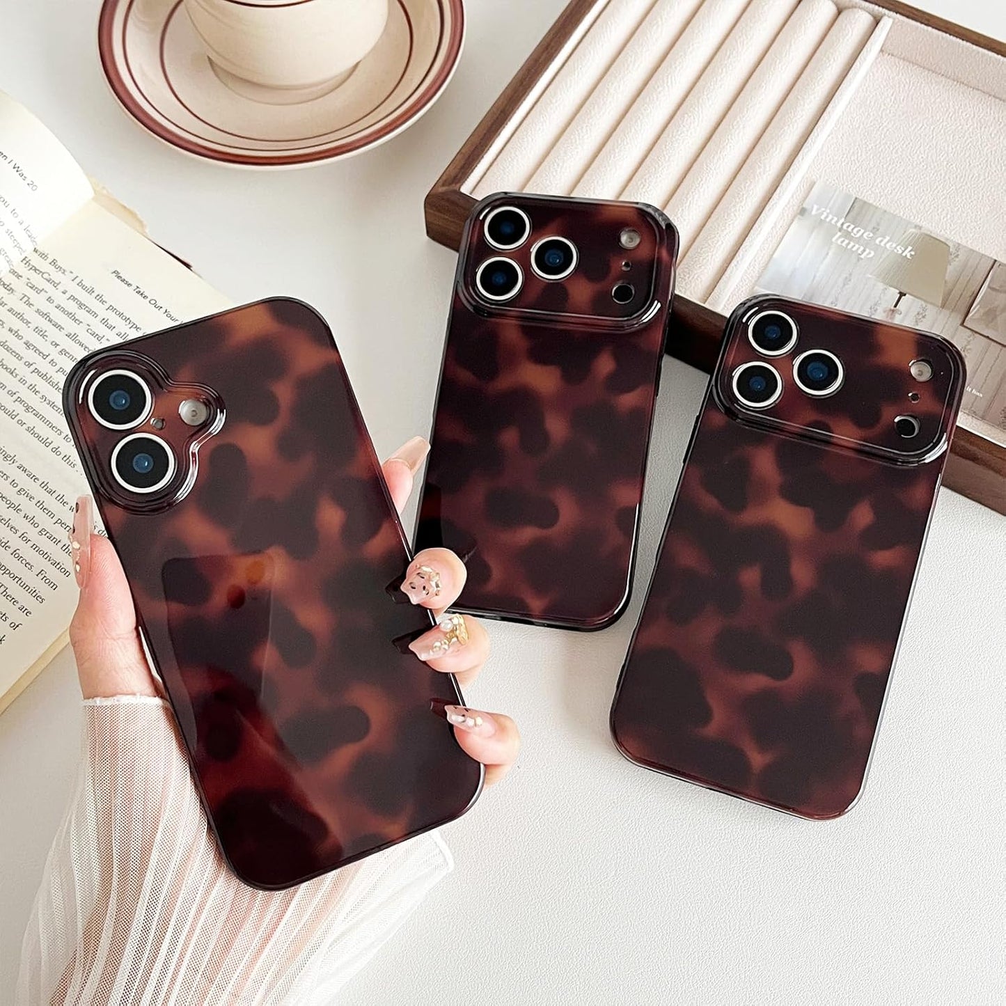 Compatible with Iphone 17 Pro Max Case, Tortoise Shell Chic Amber Brown Print Leopard, Fashion Classic Soft TPU Protective Case for Women Compatible with Iphone 17 Pro Max 6.9 '', Color2