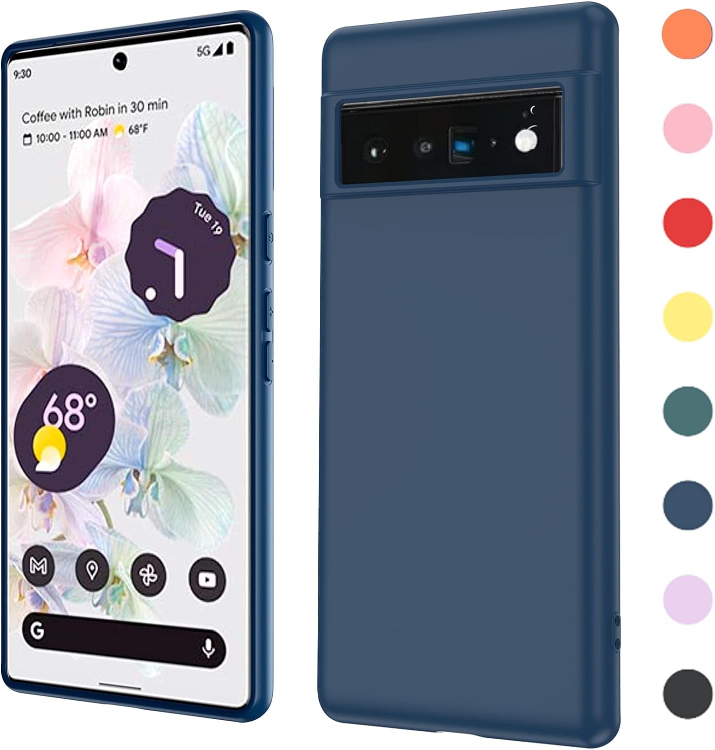 Leyi for Pixel 6A 5G Case: Google Pixel 6A Case with [2 Pack] Tempered Glass Screen Protector Liquid Silicone Soft Microfiber Liner Cover Case Pixel 6A, Red  LeYi Blue Google Pixel 6 Pro 