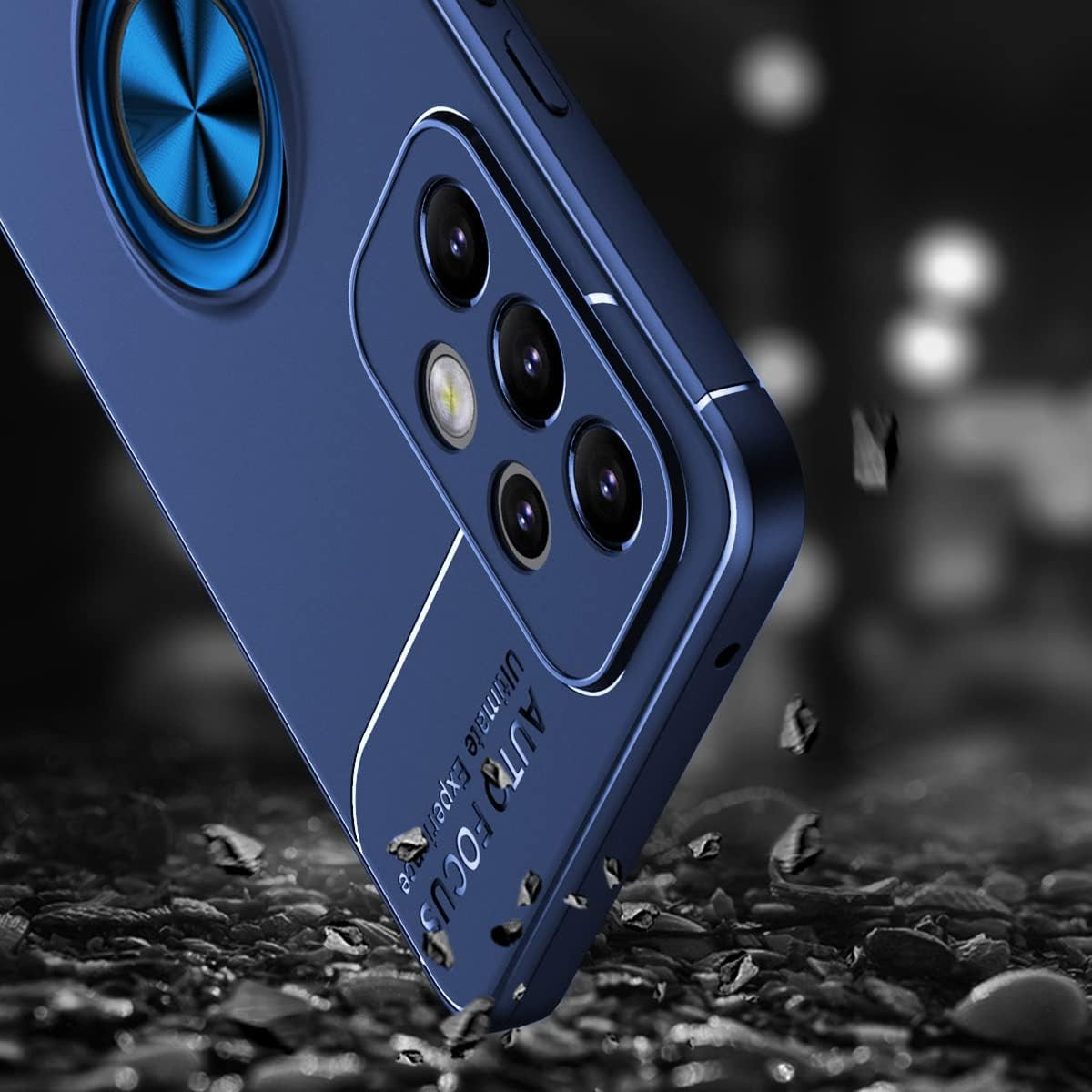 Asuwish Phone Case for Samsung Galaxy A53 5G 2022 with Tempered Glass Screen Protector Cover and Ring Holder Stand Slim Protective Cell Accessories Gaxaly A53 G5 Galaxies 53A SM A536U Women Men Blue