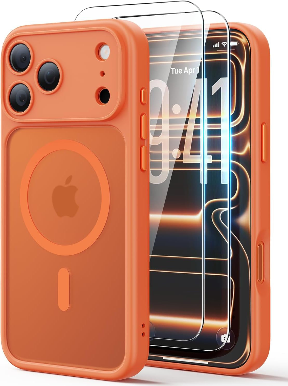 JJL for Iphone 17 Pro Case with 2 Pack Screen Protectors, Compatible with Magsafe, Full Camera Protection, Translucent Matte Magnetic Phone Cover, Deep Blue