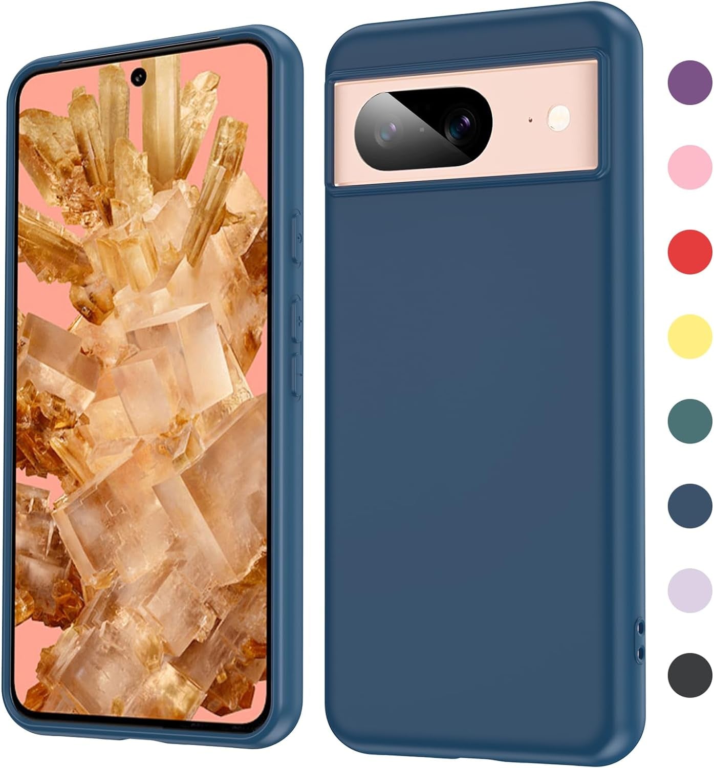 Leyi for Pixel 6A 5G Case: Google Pixel 6A Case with [2 Pack] Tempered Glass Screen Protector Liquid Silicone Soft Microfiber Liner Cover Case Pixel 6A, Red  LeYi Blue Google Pixel 8 