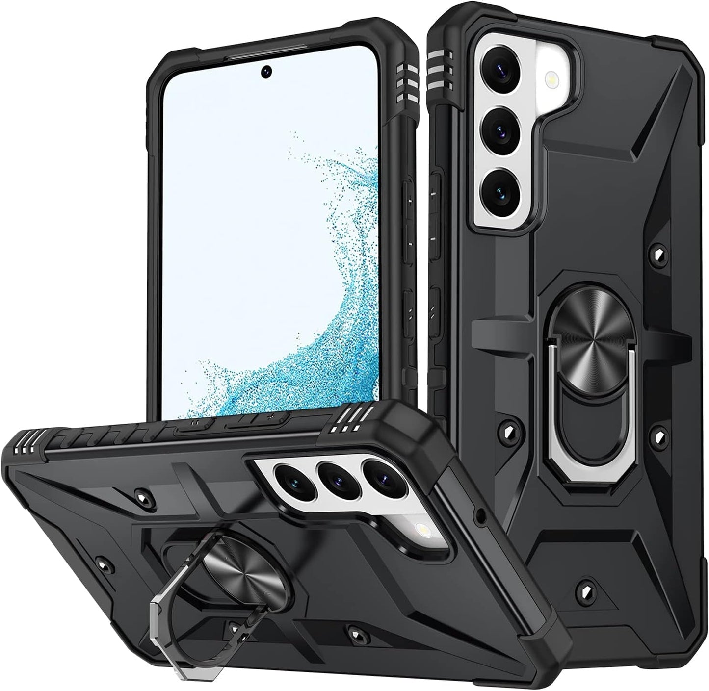 Case for Samsung Galaxy S22 plus Case Galaxy S22+ Case Military Grade Drop Case with Kickstand Ring Magnetic Holder Shockproof Protective for Galaxy S22 plus S22+ Phone Case (Midnight Green)