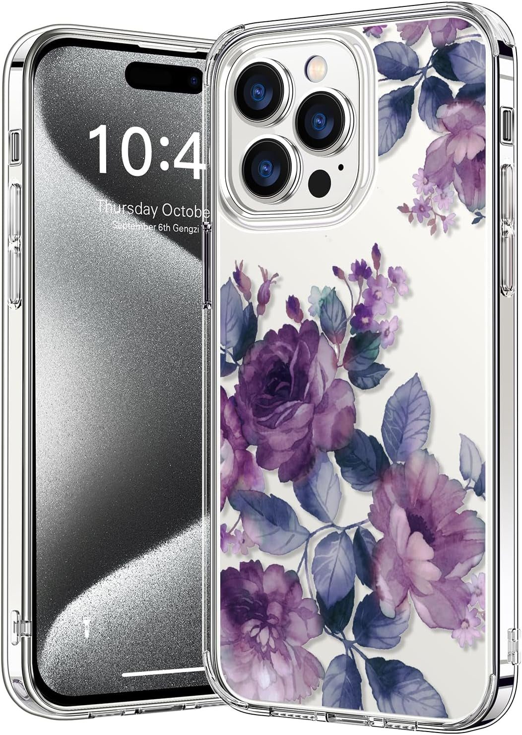 Bicol Compatible with Iphone 15 Pro Case,Crystal Clear Cover with Fashionable Designs for Girls Women,Slim Fit Shockproof Protective Acrylic Phone Case 6.1 Inch,Beautiful Elephant  bicol   