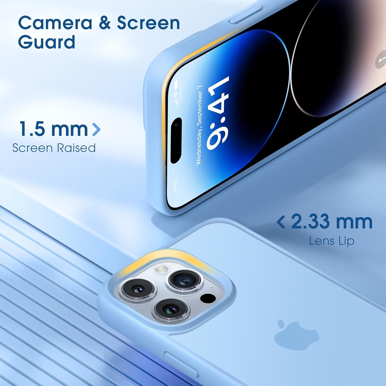 Alphex Colored Transluscent for Iphone 14 Pro Max Case, Sleek Retro Design, German Quality Standard Certified, 12FT Military-Grade Protection, Slim Matte Hard Back Case 6.7-Inch, Sierra Blue  Alphex   