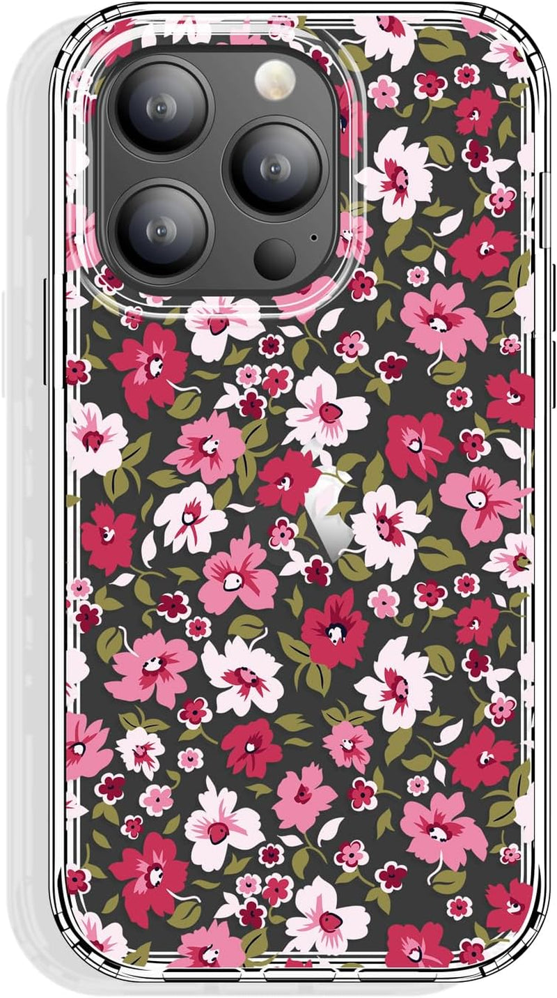 GYZYA for Iphone 15 Pro Case Clear 6.1 Inch with Pattern Design, Protective Slim TPU Cover + Shockproof Bumper for Women and Girls (Blooming Flowers)  GYZYA   