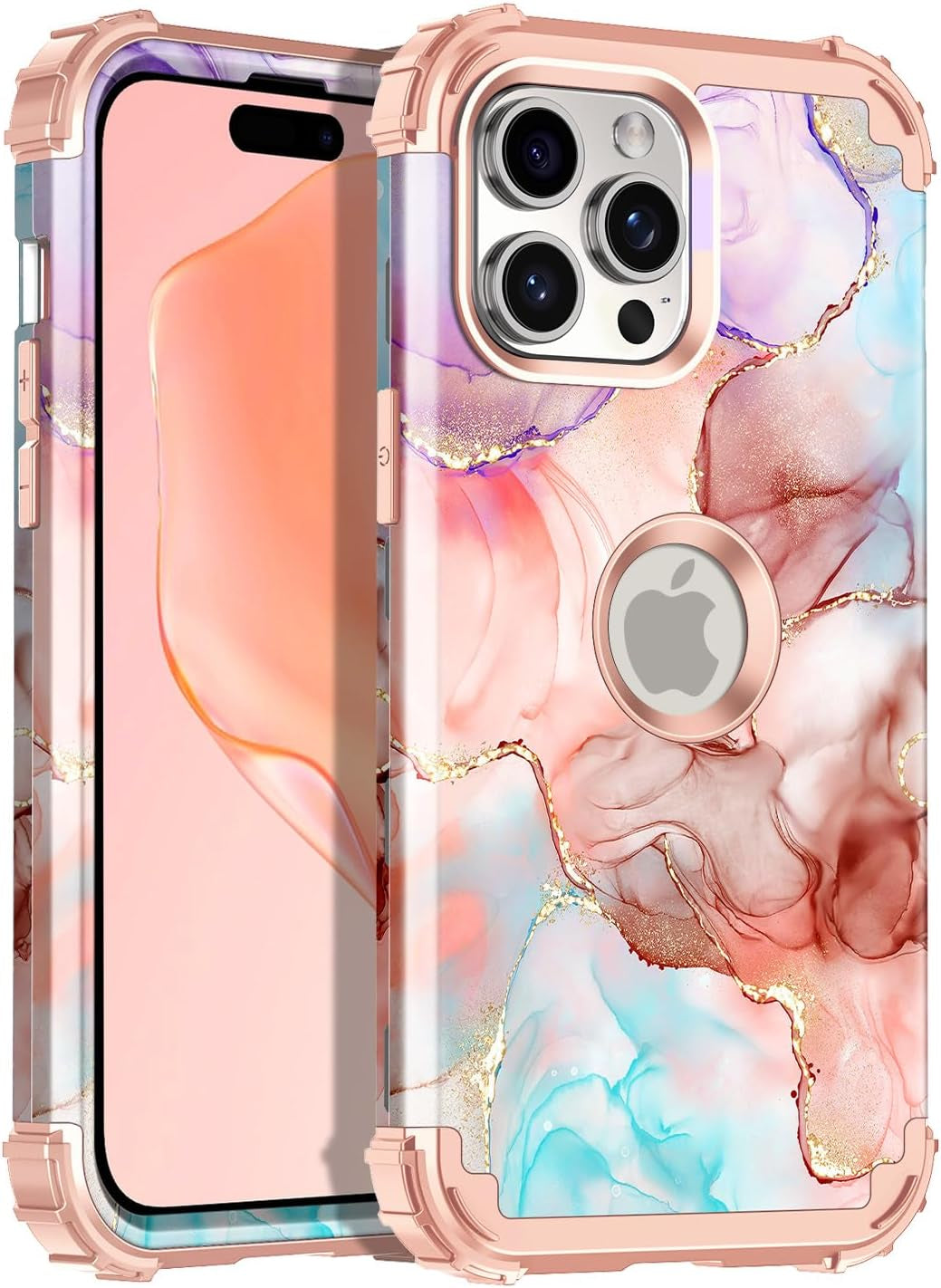 Casetego for Iphone 15 Pro Max Case,Two Layer Heavy Duty Sturdy Shockproof Full Body Rugged Hard Pc+Soft TPU Bumper Protective Girls Cover Case for Apple Iphone 15 Pro Max 6.7 Inch,Black  Casetego   