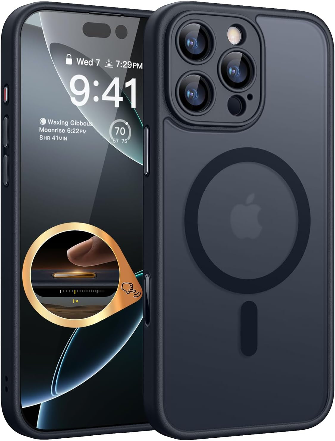 CANSHN 360° Spin Magnetic Stand for Iphone 17 Pro Max Case with Camera Control [Full Camera Protection] [Compatible with Magsafe] Translucent Matte Shockproof Protective Phone Cover 6.9" -Deep Purple