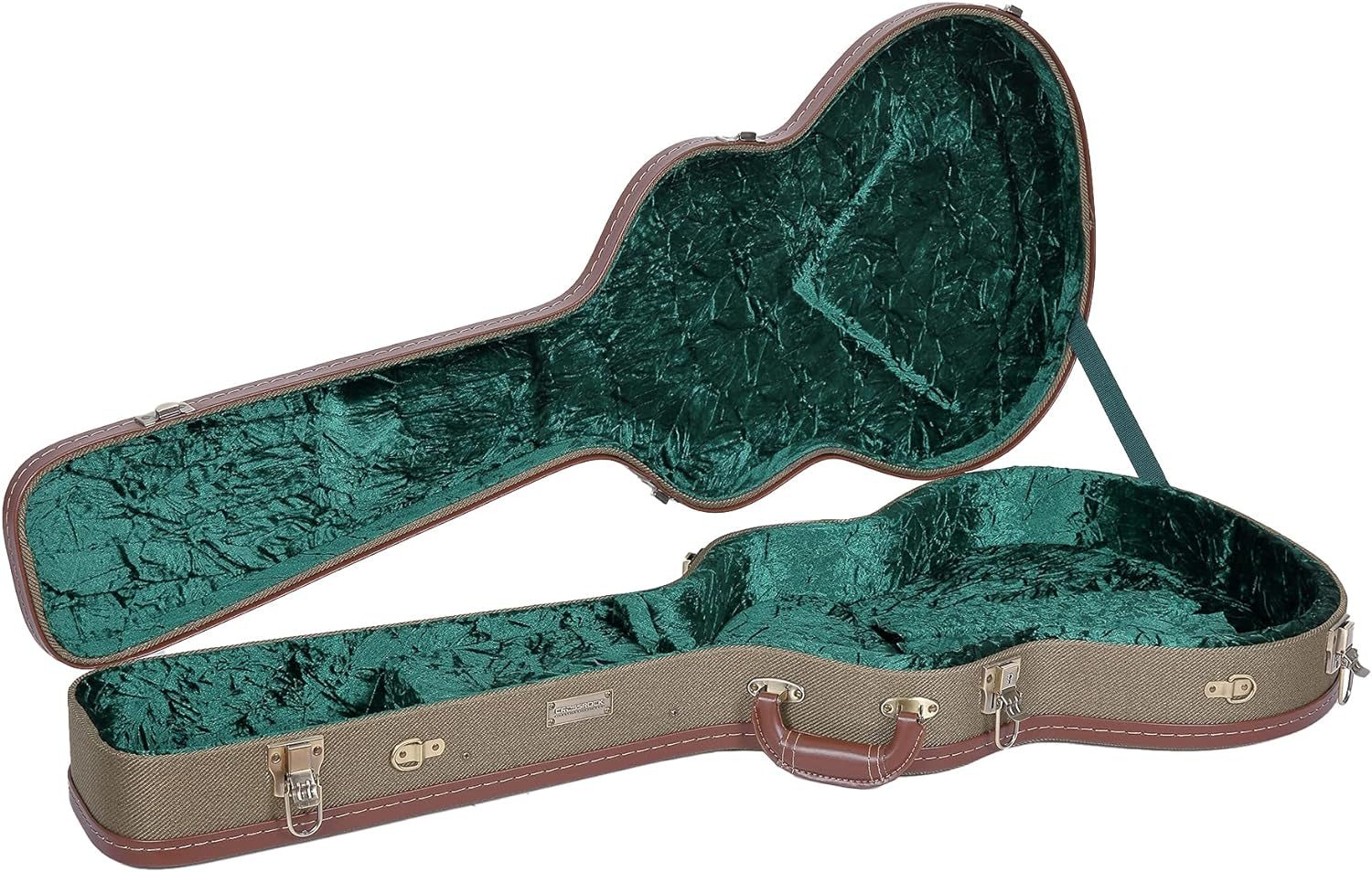Crossrock Hard-Shell Wood Case for Les Paul Electric Guitars with Removable Shoulder Straps-Tweed(Crw700Ltw)  Crossrock Green 6-String 335 Electric 
