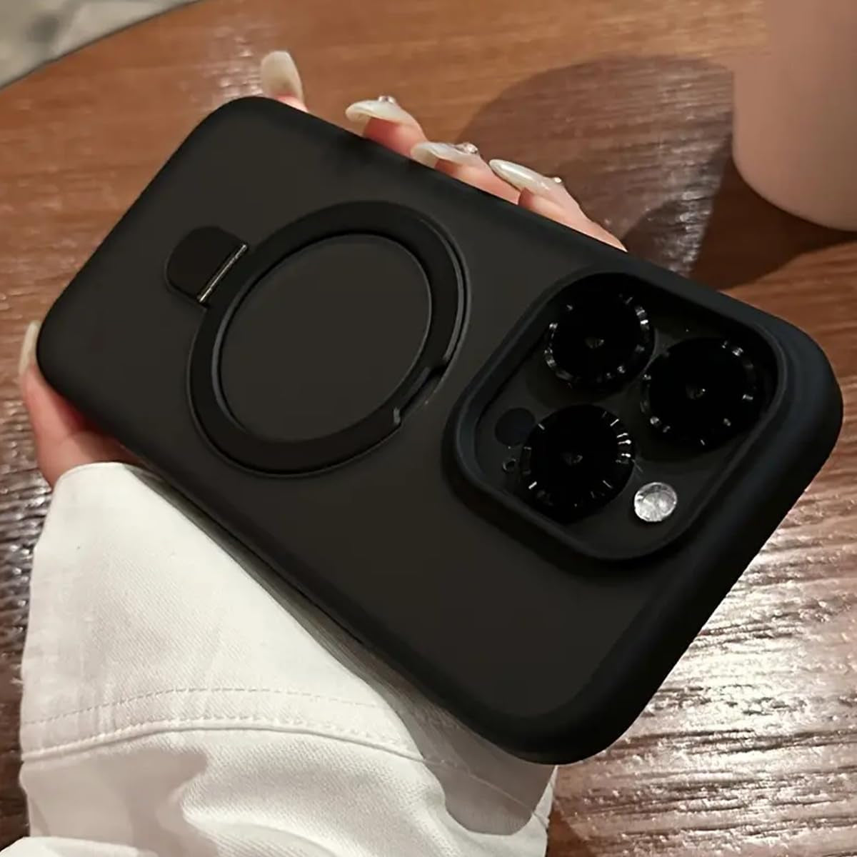 Faneiy Magnetic Ring Case for Iphone 13/14 Case Compatible with Magsafe Kickstand Invisible Bracket Matte Frosted Shockproof Cute Cellphone Cover for Iphone 13/14-6.1'' Black  Faneiy   