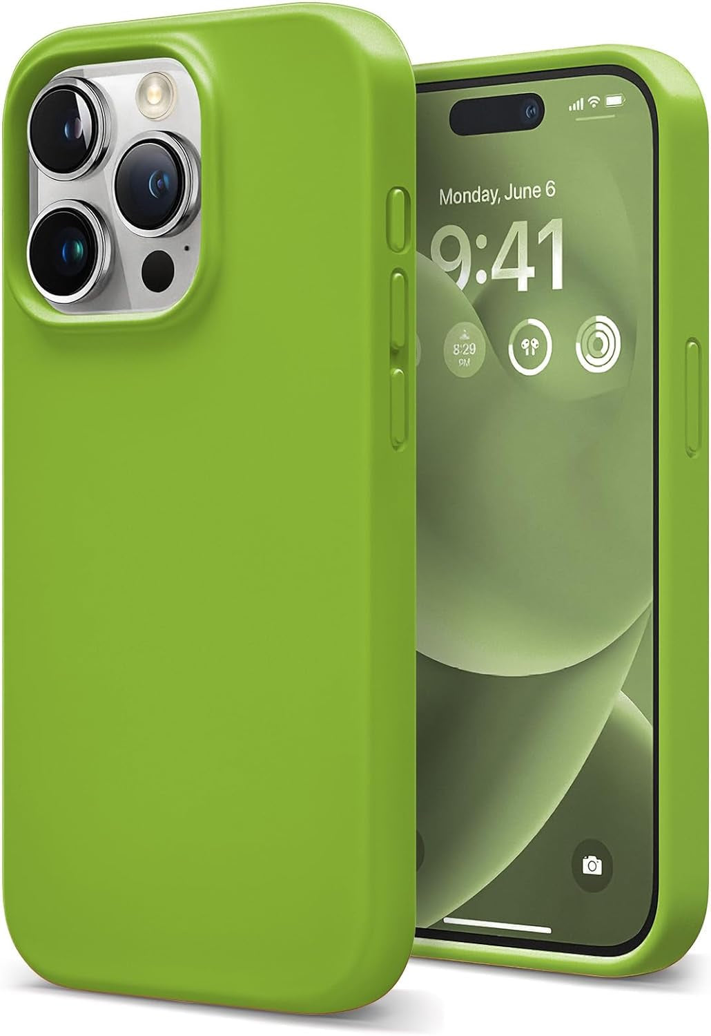 Coolfrog for Iphone 15 Pro Case, Compatible with Magsafe, 6.1" Silicone Shockproof Military-Grade Protection, Magnetic Phone Case for Men Women, Clove Purple  CoolFrog Fluorescent Green  