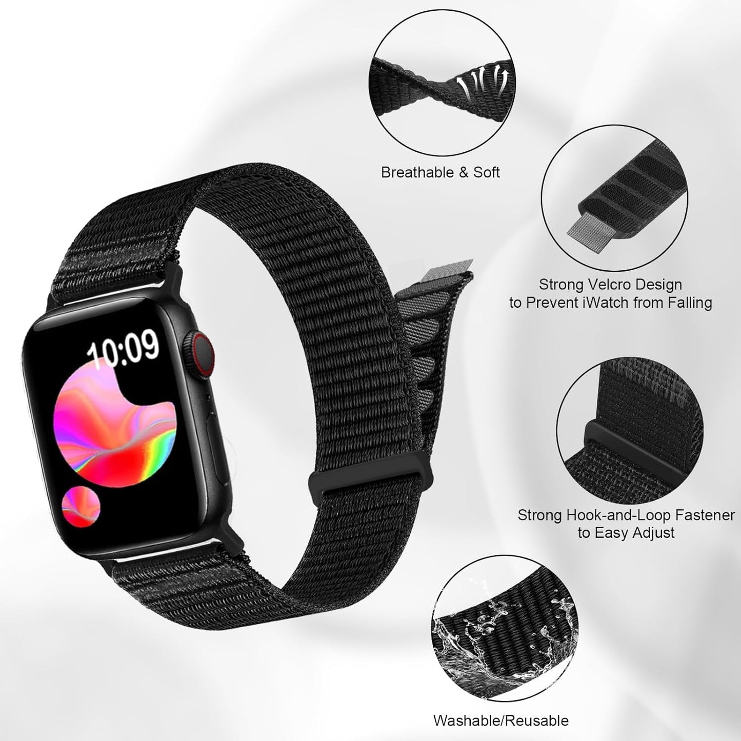 DOBSTFY Bands Compatible with Apple Watch Band 40Mm 38Mm 41Mm 42Mm 44Mm 45Mm 49Mm for Women Men,Nylon Watch Band for Iwatch Series 9 8 7 6 5 4 3 2 SE Ultra/Ultra 2