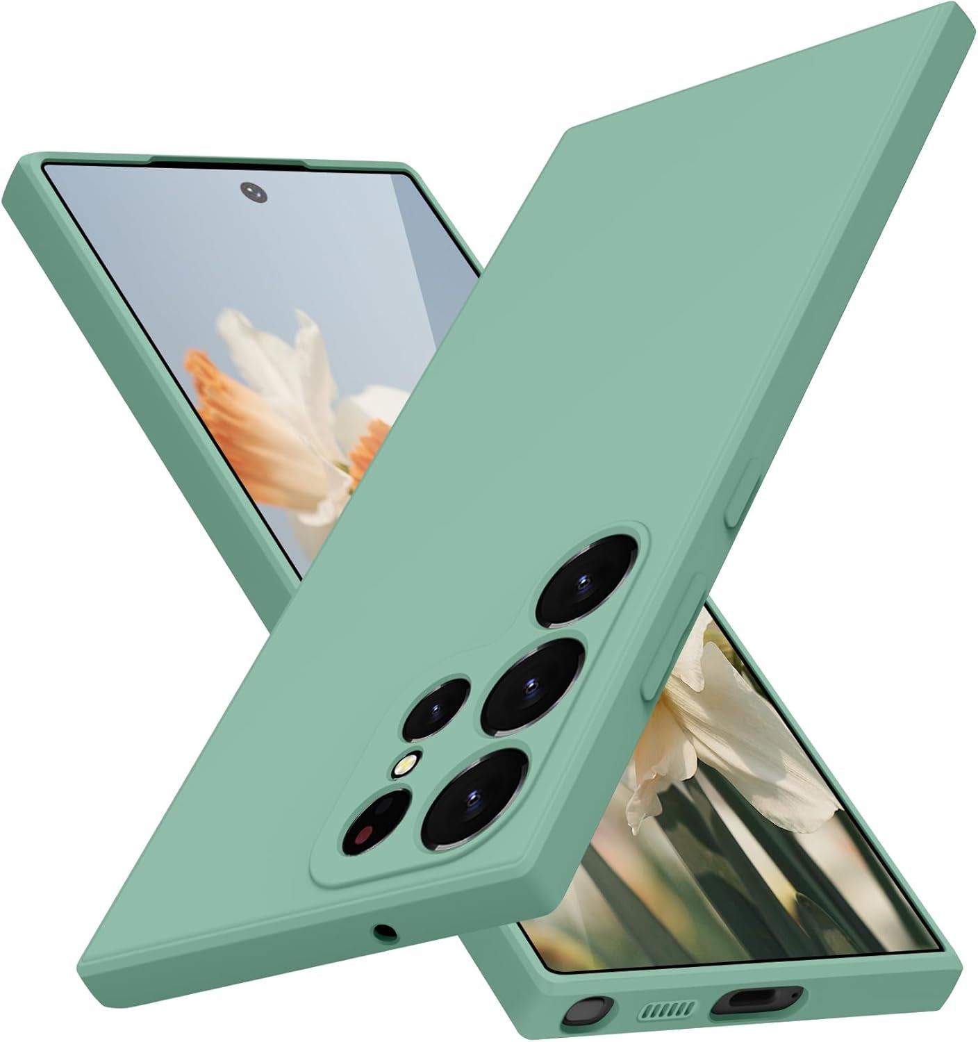 For Samsung Galaxy S22 Ultra 5G Case Liquid Silicone,Full Body Protective,Soft Shockproof anti Scratch Case for Samsung Galaxy S22 Ultra Phone Case Slim Fit Durable 6.8In Red JUS01-62