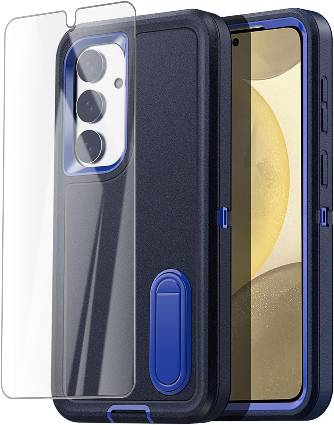 Aicase for Samsung Galaxy S24 Case 5G Built-In Stand with Glass Screen Protector,Heavy Duty Drop Protection Full Body Rugged Shockproof Military Protective Tough Durable Cover for Galaxy S24_6