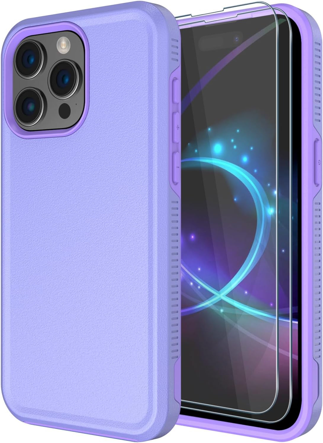 Diverbox for Iphone 15 Pro Case [Tempered Glass Screen Protector] [Shockproof] [Dropproof] Heavy Duty Protection Phone Case Cover for Apple Iphone 15 Pro 6.1 Inch (Black-2In1)  Diverbox   