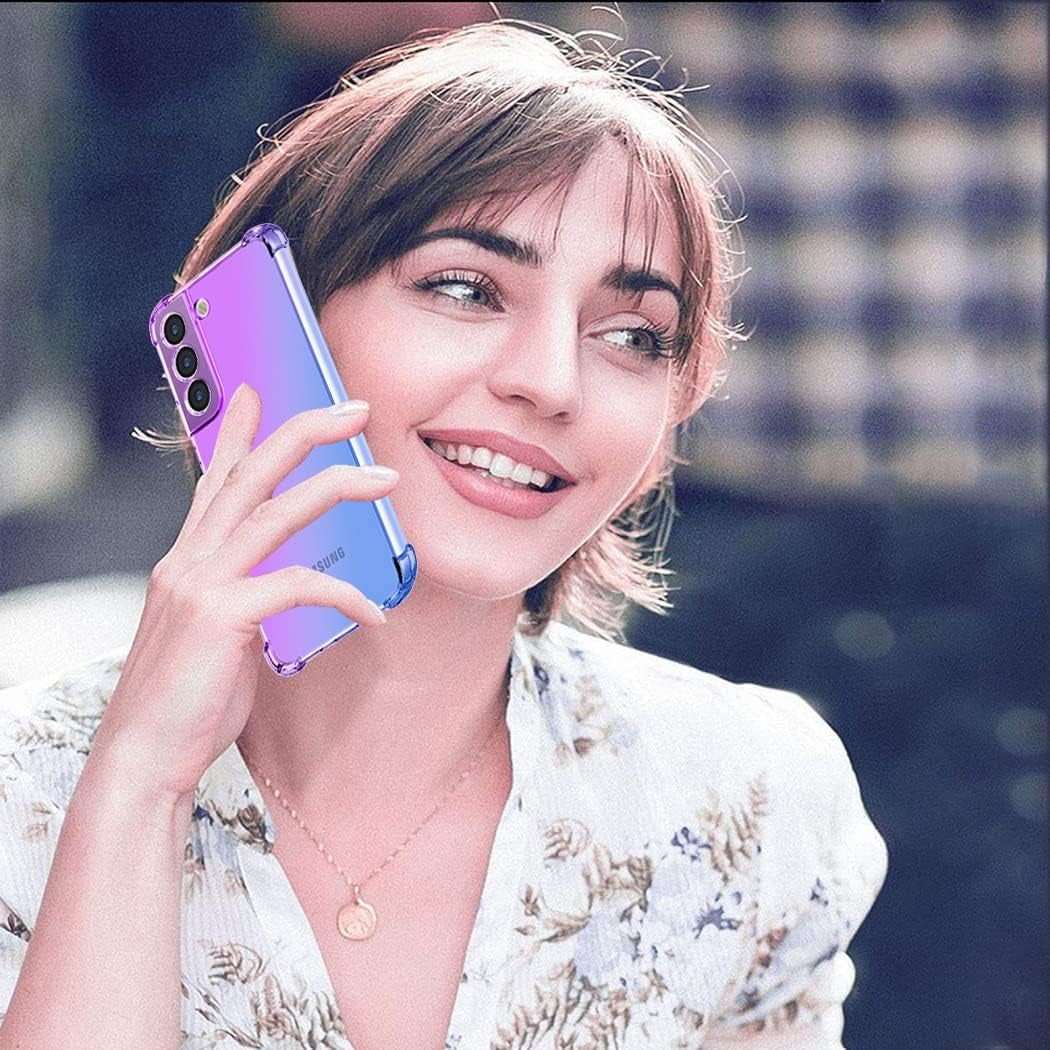 Case for Galaxy S22 plus Case, Samsung S22+ 5G Cute Case Girls, Gradient Slim anti Scratch Soft TPU Phone Cover Shockproof Protective Case for Samsung Galaxy S22 plus 5G (Purple/Blue)