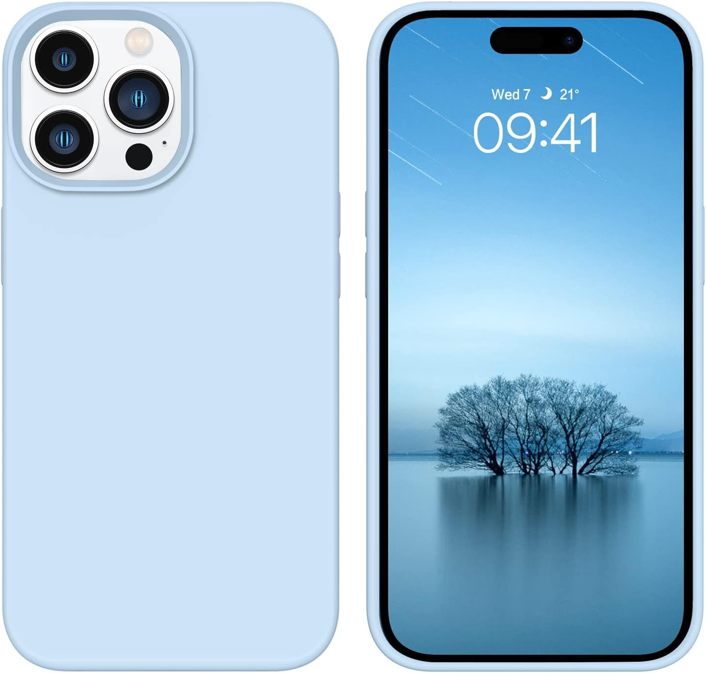 BENTOBEN for Iphone 14 Pro Max Case, Soft Silicone Gel Rubber Bumper Microfiber Lining Hard Back Shockproof Protective Phone Cover for Iphone 14 Pro Max 6.7", Copper Green  BENTOBEN T026-Light Blue  