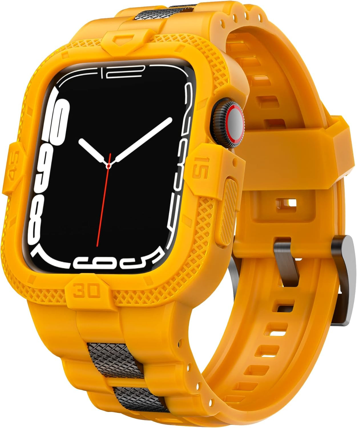 GELISHI Compatible with Apple Watch Band 45Mm 44Mm 42Mm 41Mm 40Mm 38Mm, Men Sport Bands Rugged Case for Watch Series 9 8 7/Series 6 SE 5 4 3