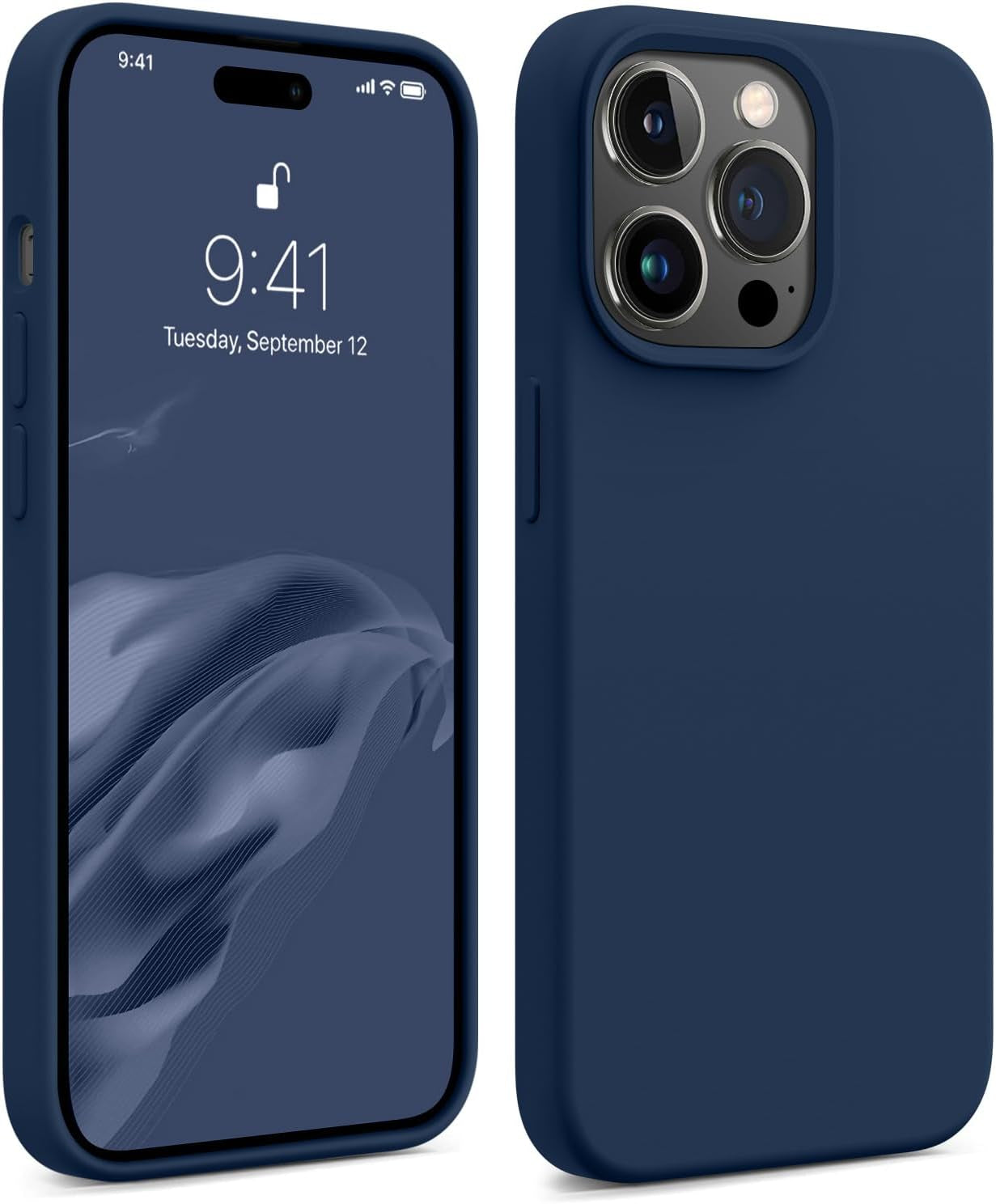 AOTESIER Shockproof Series Iphone 14 Pro Max Case, Silicone Ultra Slim Thin Cover, Full-Body Protective Phone Case for Iphone 14 Promax Case, 6.7 Inch, Chocolate  AOTESIER Navy Blue  