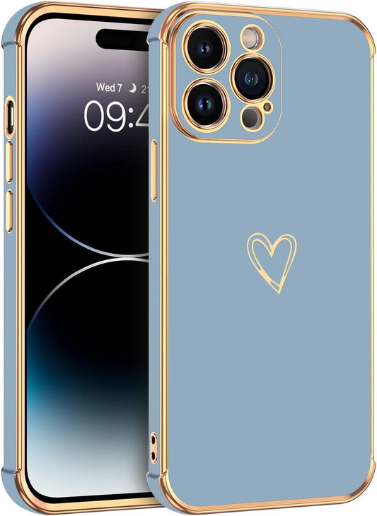 BENTOBEN Iphone 14 Pro Case, Slim Fit Cute Heart Pattern 14 Pro Phone Case, Soft Flexible Shockproof TPU Bumper Women Girls Non-Slip Lightweight Charging Protective Cover for Iphone 14 Pro 6.1", Gray  BENTOBEN   