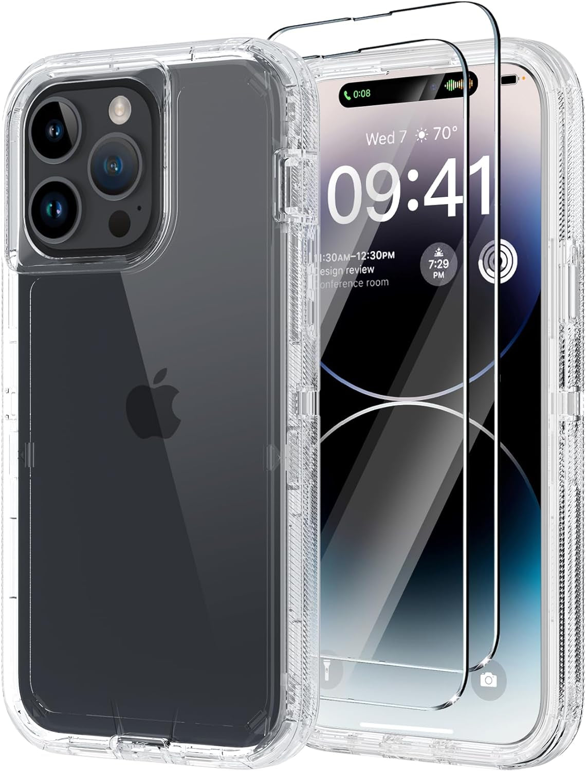 Annymall for Iphone 14 Pro Case with 2 Screen Protector, Heavy Duty Drop Protection Shockproof Full Body 3-Layer Military Rugged Durable Protective Cover for Apple Iphone 14 Pro 6.1" (Blue/Dark)  Annymall   