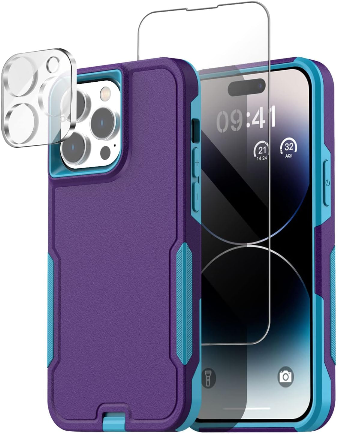 Aicase for Iphone 14 Pro Max Case with Glass Screen Protector+Camera Lens,Heavy Duty Drop Protection Full Body Rugged Shockproof Military Protective Tough Durable Cover for Iphone 14 Pro Max 6.7"_10  AICase   