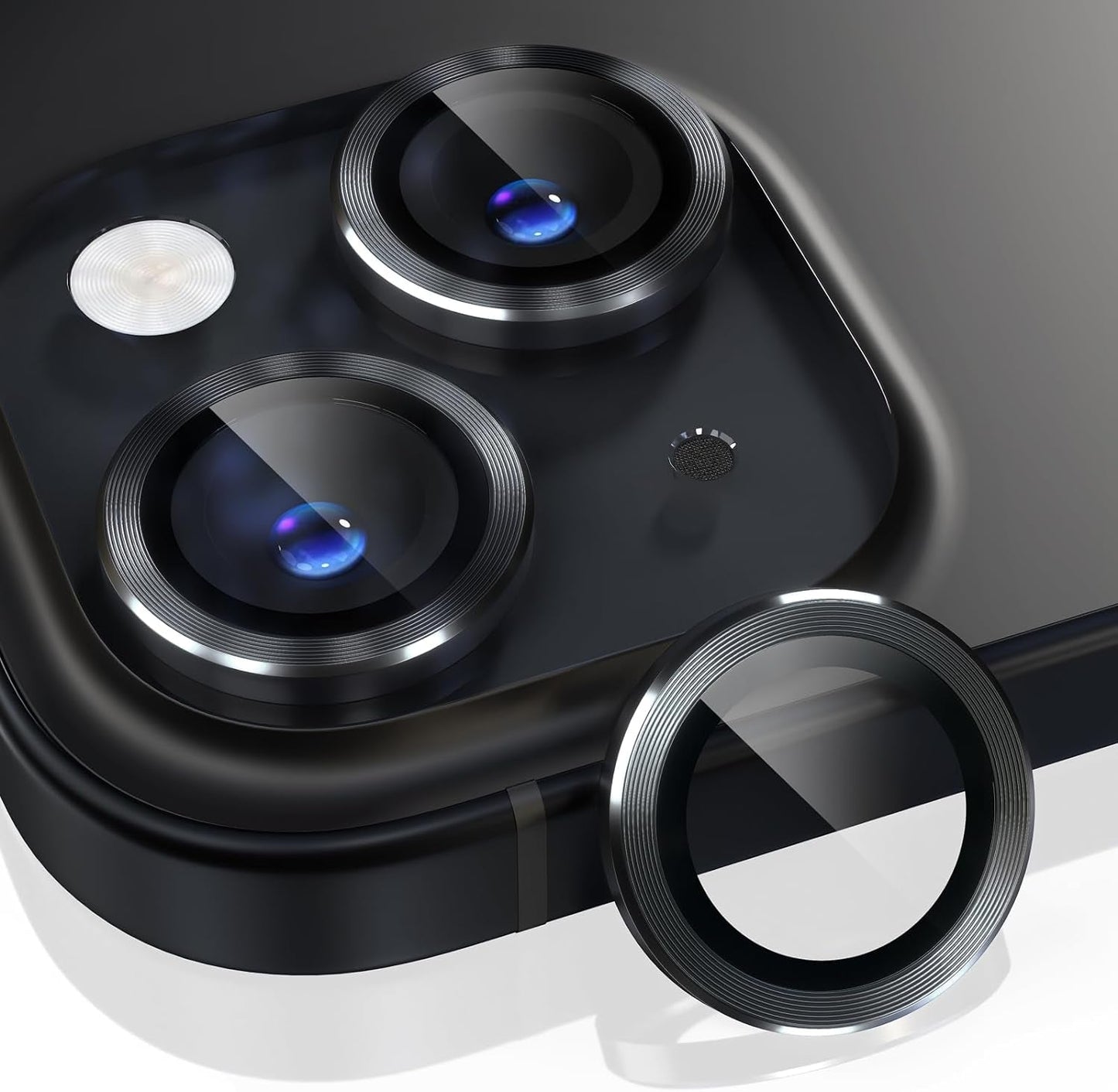 Choiche Compatible for Iphone 15 /Iphone 15 plus Camera Lens Protector Bling, 9H Tempered Glass Camera Cover Screen Protector Metal Ring Decoration Accessories (Glitter-Pink)  Choiche   