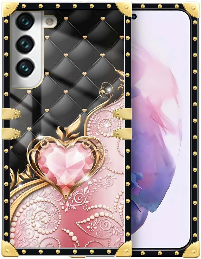 Compatible with Samsung Galaxy S22 plus Case, J Brown Black Girl A01 Luxury TPU Corner Shockproof Protection Cover for Women Girls for Samsung Galaxy S22 Plus