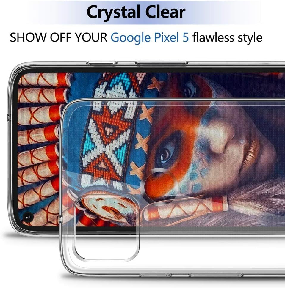 For Google Pixel 5 Slim Case,Thin Silicone Flexible Soft TPU Gel Lightweight Anti-Scratch Shockproof Protective Case Cover for Pixel 5,Crystal Clear  SNOSHO   