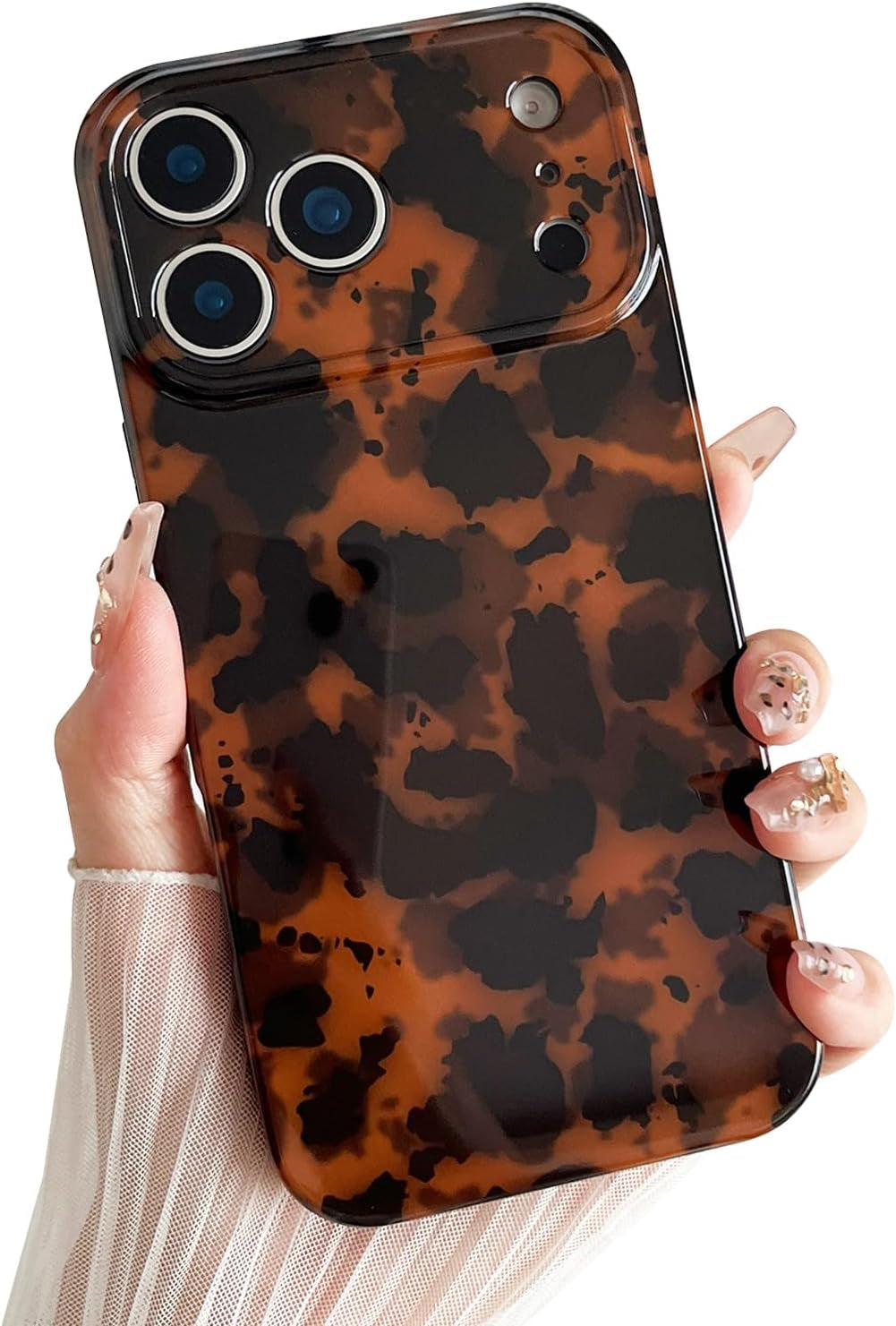 Compatible with Iphone 17 Pro Max Case, Tortoise Shell Chic Amber Brown Print Leopard, Fashion Classic Soft TPU Protective Case for Women Compatible with Iphone 17 Pro Max 6.9 '', Color2