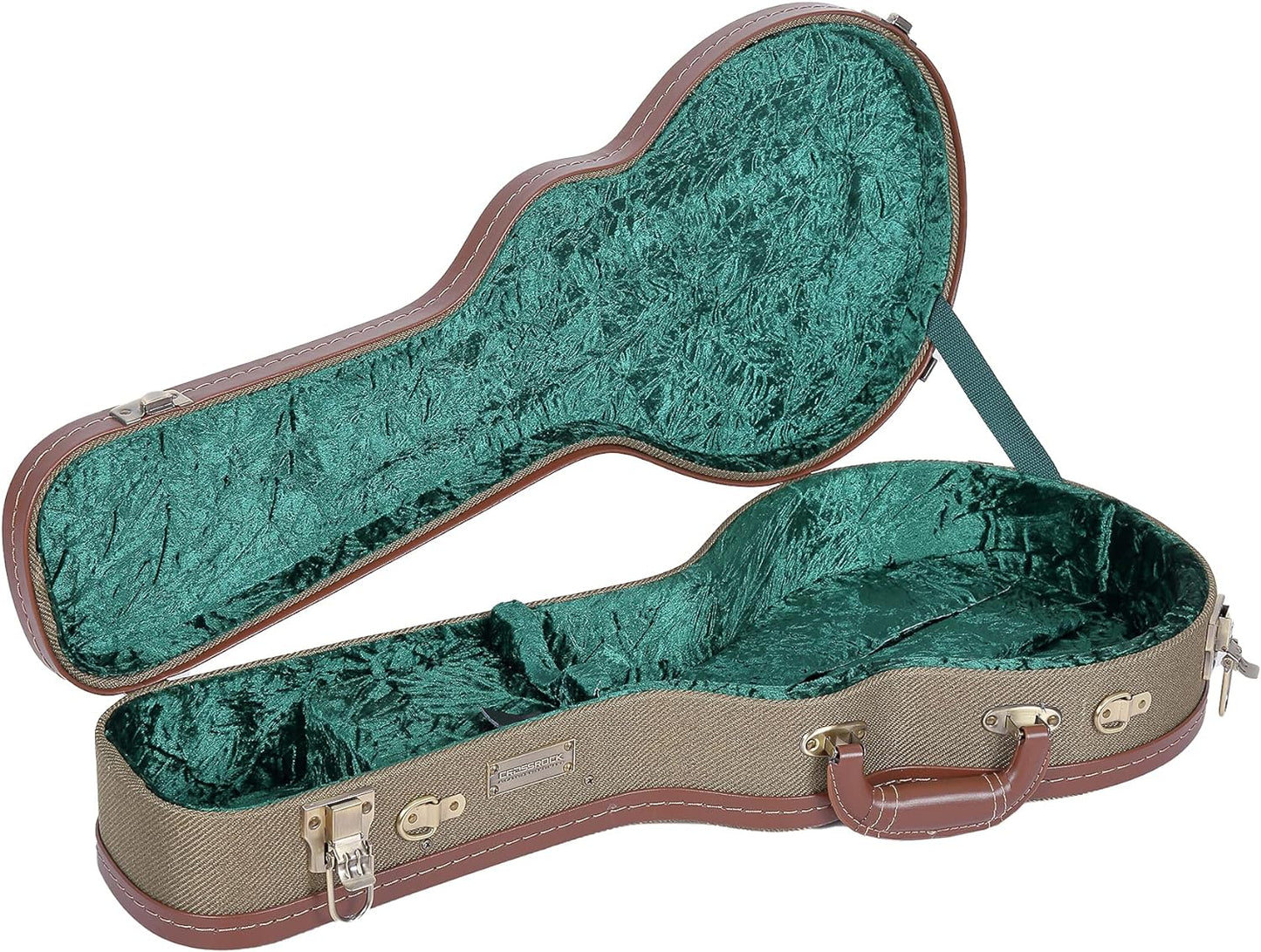 Crossrock Hard-Shell Wood Case for Les Paul Electric Guitars with Removable Shoulder Straps-Tweed(Crw700Ltw)  Crossrock Green F-Style Mandolin 