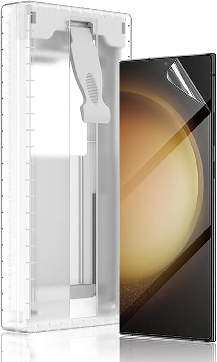 2Pack Screen Protector for Samsung Galaxy S23 Ultra/S22 Ultra, Auto-Alignment Kit,3-Second Installation, Bubble-Free & Self-Healing, 3D Curved Full Coverage & Scratch Resistant，Not Glass