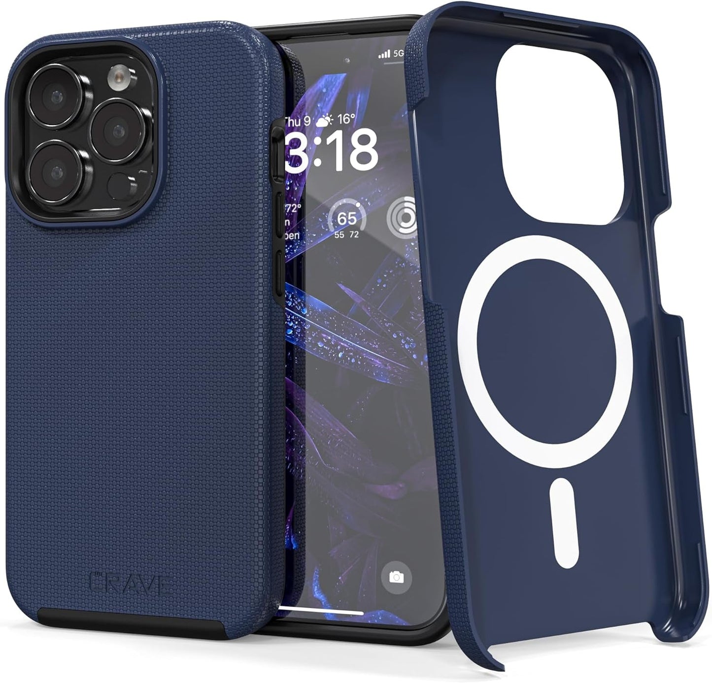 Crave Dual Guard for Iphone 15 Pro Case, Compatible with Magsafe Shockproof Protection Dual Layer Case for Apple Iphone 15 Pro (6.1") - Forest Green  Crave Navy  