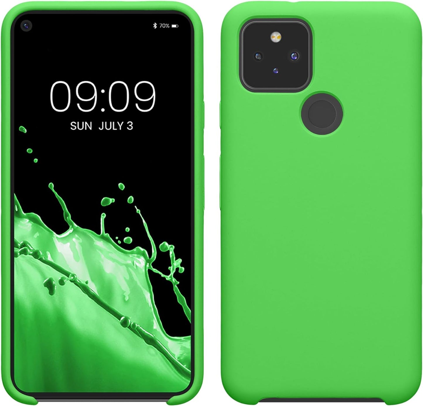 Kwmobile Case Compatible with Google Pixel 5 Case - TPU Silicone Phone Cover with Soft Finish - Blue Reef  KW-Commerce Lime Green  