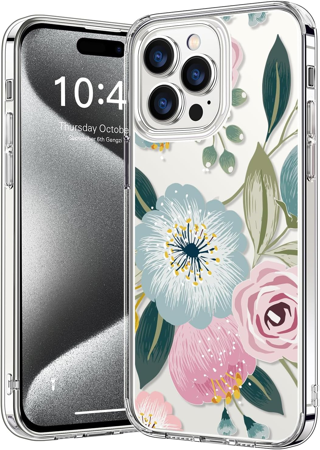 Bicol Compatible with Iphone 15 Pro Case,Crystal Clear Cover with Fashionable Designs for Girls Women,Slim Fit Shockproof Protective Acrylic Phone Case 6.1 Inch,Beautiful Elephant  bicol   