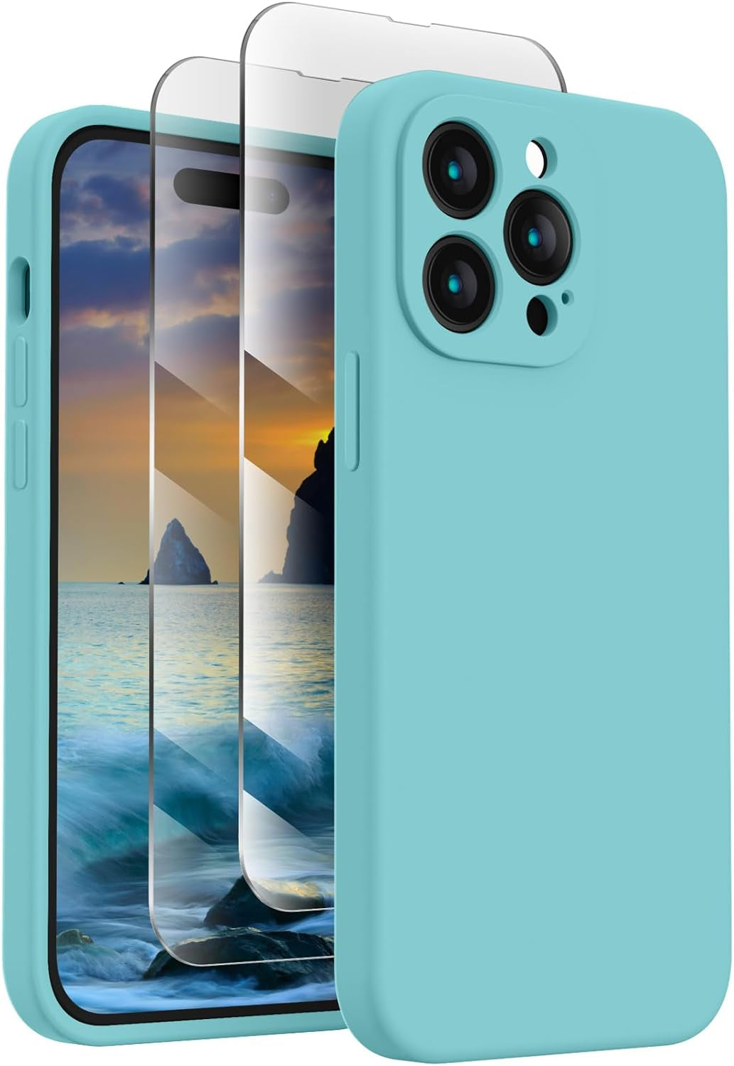 Firenova for Iphone 14 Pro Case, Silicone Upgraded [Camera Protection] Phone Case with [2 Screen Protectors], Soft Anti-Scratch Microfiber Lining Inside, 6.1 Inch,Chalk Pink  FireNova   