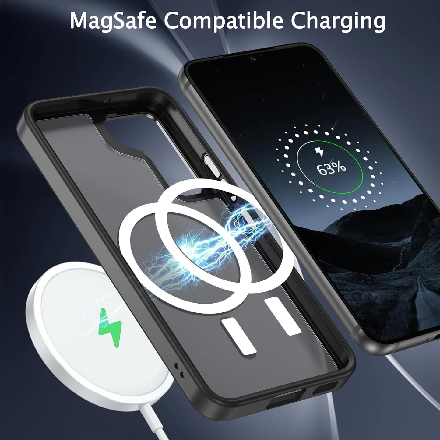 BENTOBEN Samsung Galaxy S22 Case, Galaxy S22 Magnetic Case [Compatible with Magsafe] Translucent Matte Slim Shockproof Women Men Protective Case Cover for Samsung Galaxy S22 6.1", Black