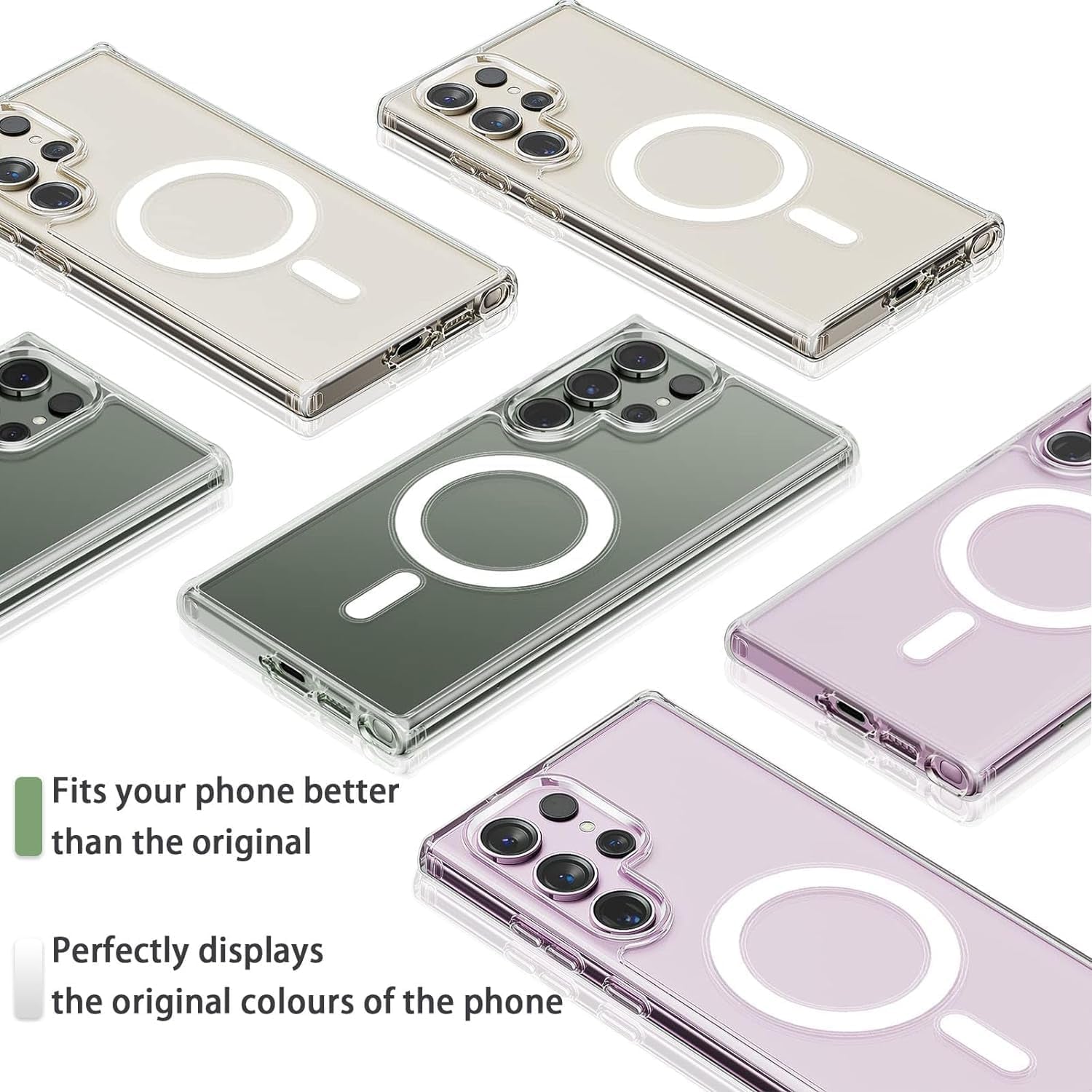 Compatible with Samsung Galaxy S22 plus 5G Case Clear, Compatible with Magsafe, Shockproof Military-Grade Protection, Magnetic Phone Case