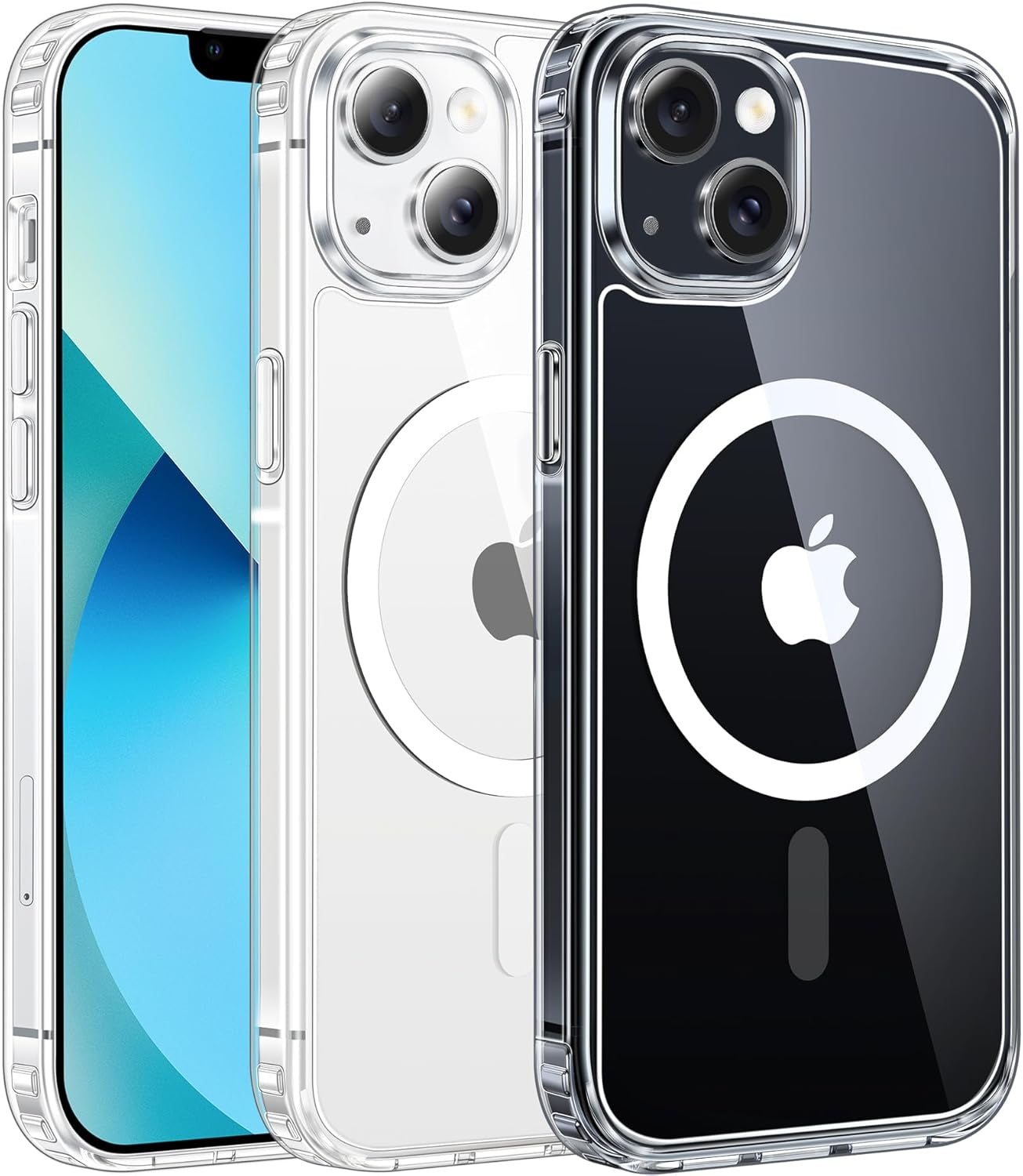 FNTCASE for Iphone 17 Pro-Max Case: Clear Magnetic Phone Cases with Screen Protector Compatible with Magsafe Slim anti Yellowing Rugged Shockproof Protective Transparent Cell Cover (A-Clear)