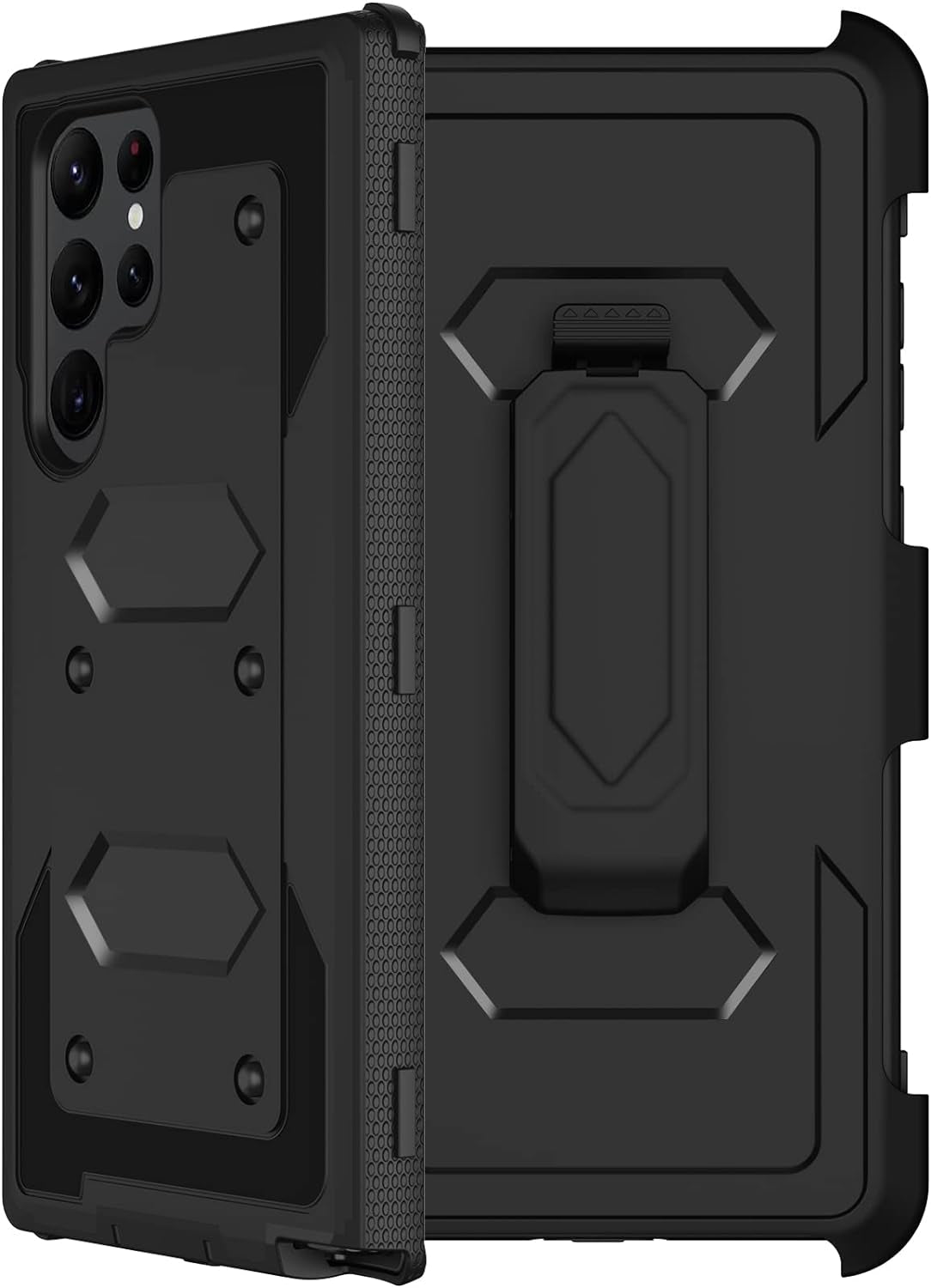 For Samsung Galaxy S22 Ultra Case with Belt Clip Holster, 2X Screen Protector, Military Grade Protection Heavy Duty Full Body Shockproof Rugged Protective Cover for Samsung S22 Ultra 5G (Orange)