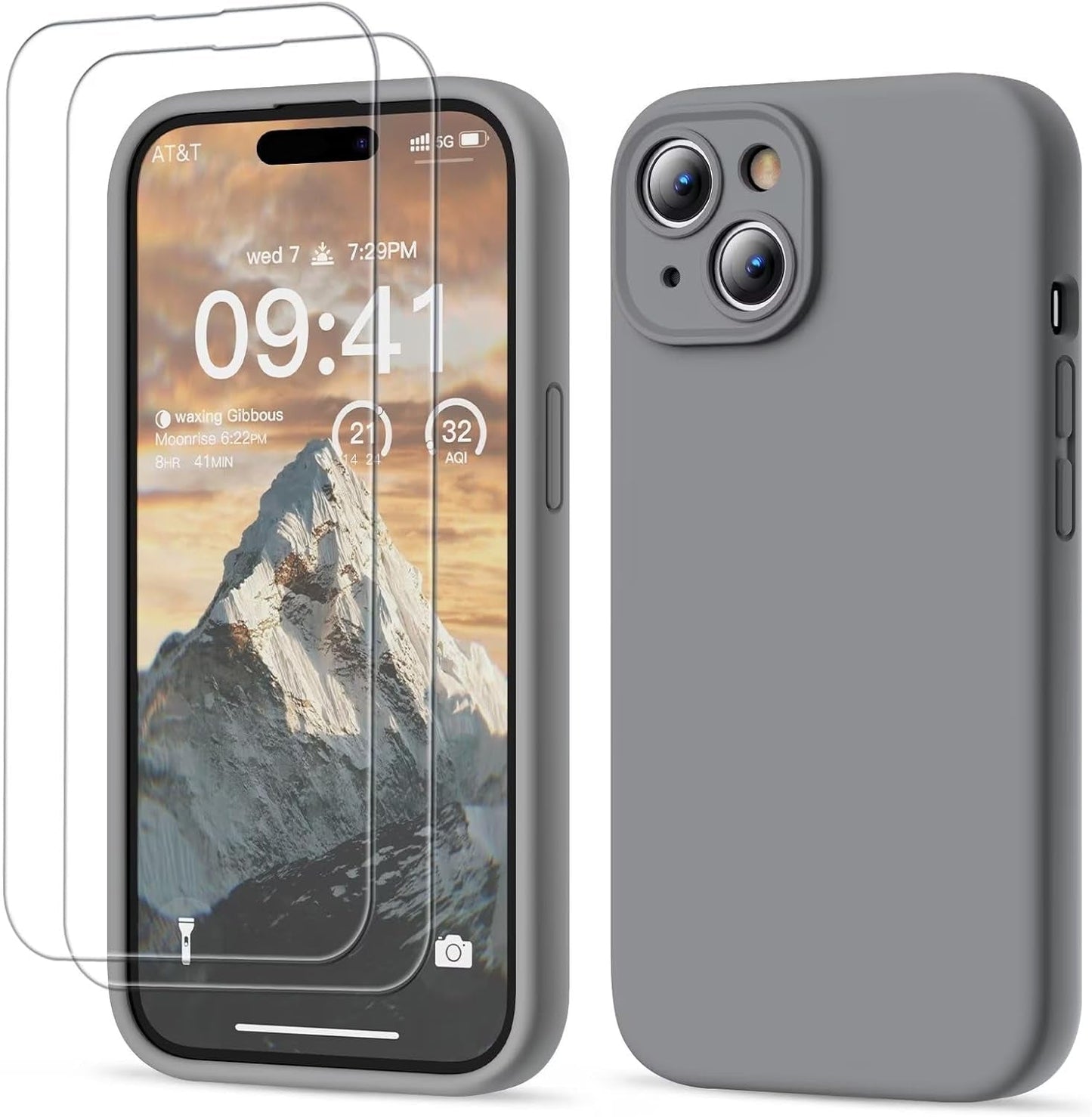 GOODVISH Compatible with Iphone 15 Pro Case, Silicone Upgraded [Enhanced Camera Protection] Phone Case with [2 Screen Protectors], Soft Anti-Scratch Microfiber Lining Inside, 6.1 Inch, Brown  GOODVISH   