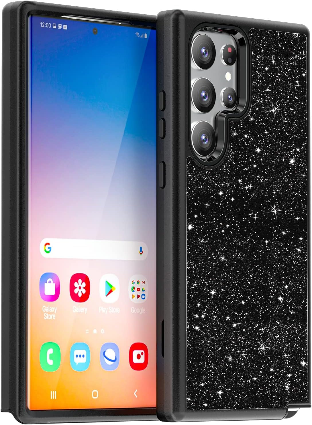 Aicase for Samsung Galaxy S23 Ultra Case 5G,Bling Shiny Glitter Girly Heavy Duty Drop Protection Shockproof 3-Layer Military Protective Phone Case for Samsung S23 Ultra 6.8" 2023