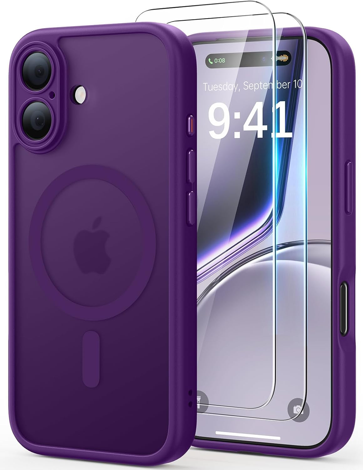 JJL for Iphone 17 Pro Case with 2 Pack Screen Protectors, Compatible with Magsafe, Full Camera Protection, Translucent Matte Magnetic Phone Cover, Deep Blue