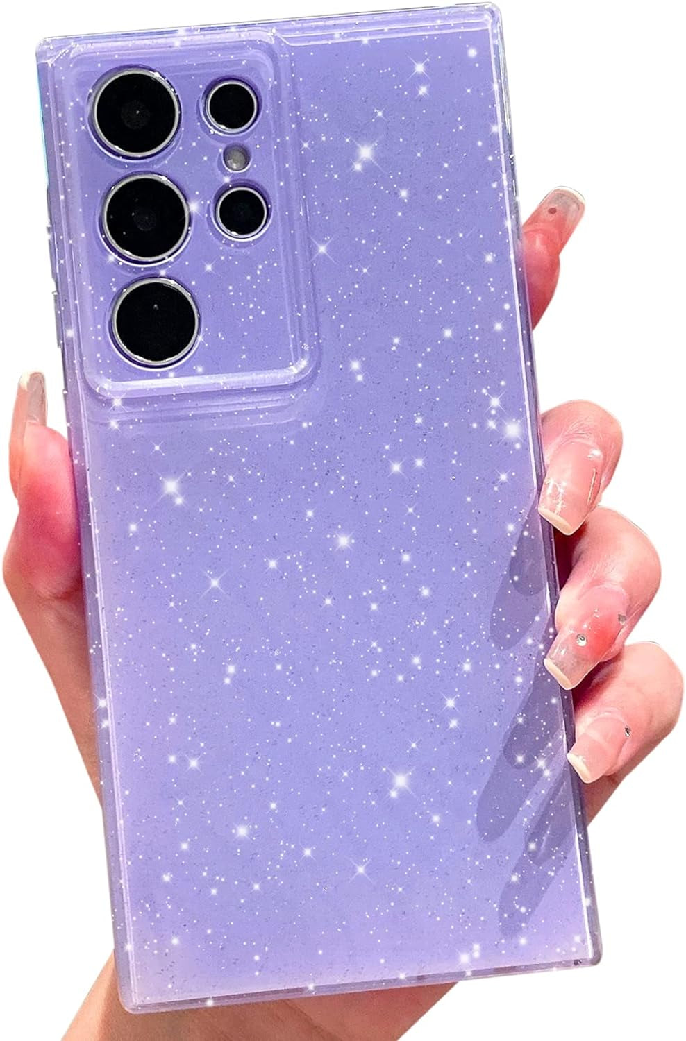 Cute Glitter Neon Case for Samsung Galaxy S22 Ultra Case, Slim Silicone Protective Sparkly Bling Phone Case for Women Girls (Bright Green)