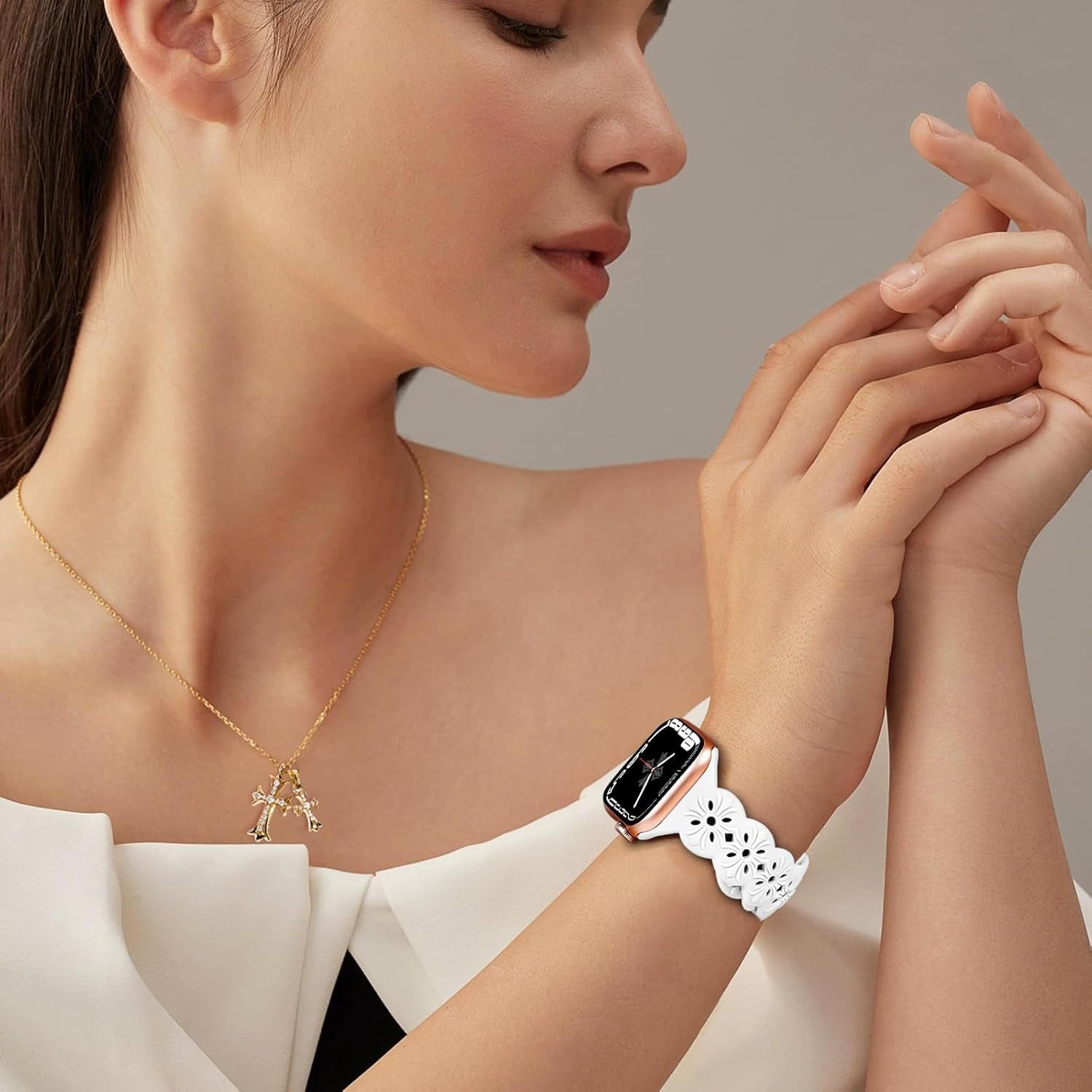 3 Pack Engraved Lace Silicone Bands Compatible with Apple Watch Band 38Mm 40Mm 41Mm 42Mm 44Mm 45Mm 49Mm Women Men, Slim Thin Hollow-Out Sport Strap for Iwatch Series 9/8/7/6/5/4/3/2/1 SE Ultra 2/1