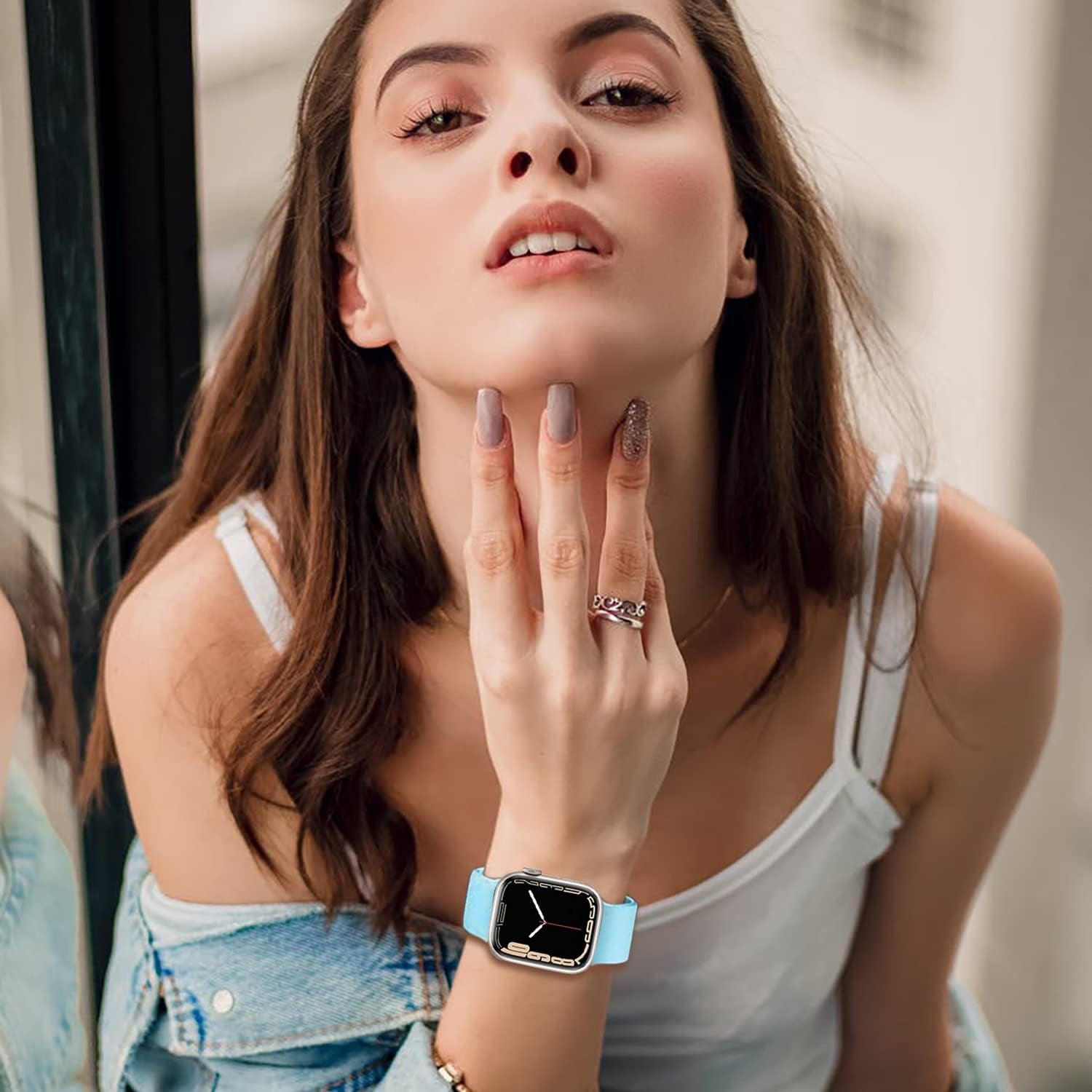 Brigtlaiff 8 Pack Bands Compatible with Apple Watch Band 38Mm 40Mm 41Mm 42Mm 44Mm 45Mm 49Mm for Women Men, Breathable Soft Silicone Sport Strap for Iwatch Series Ultra 9 8 7 6 5 4 3 2 1 SE